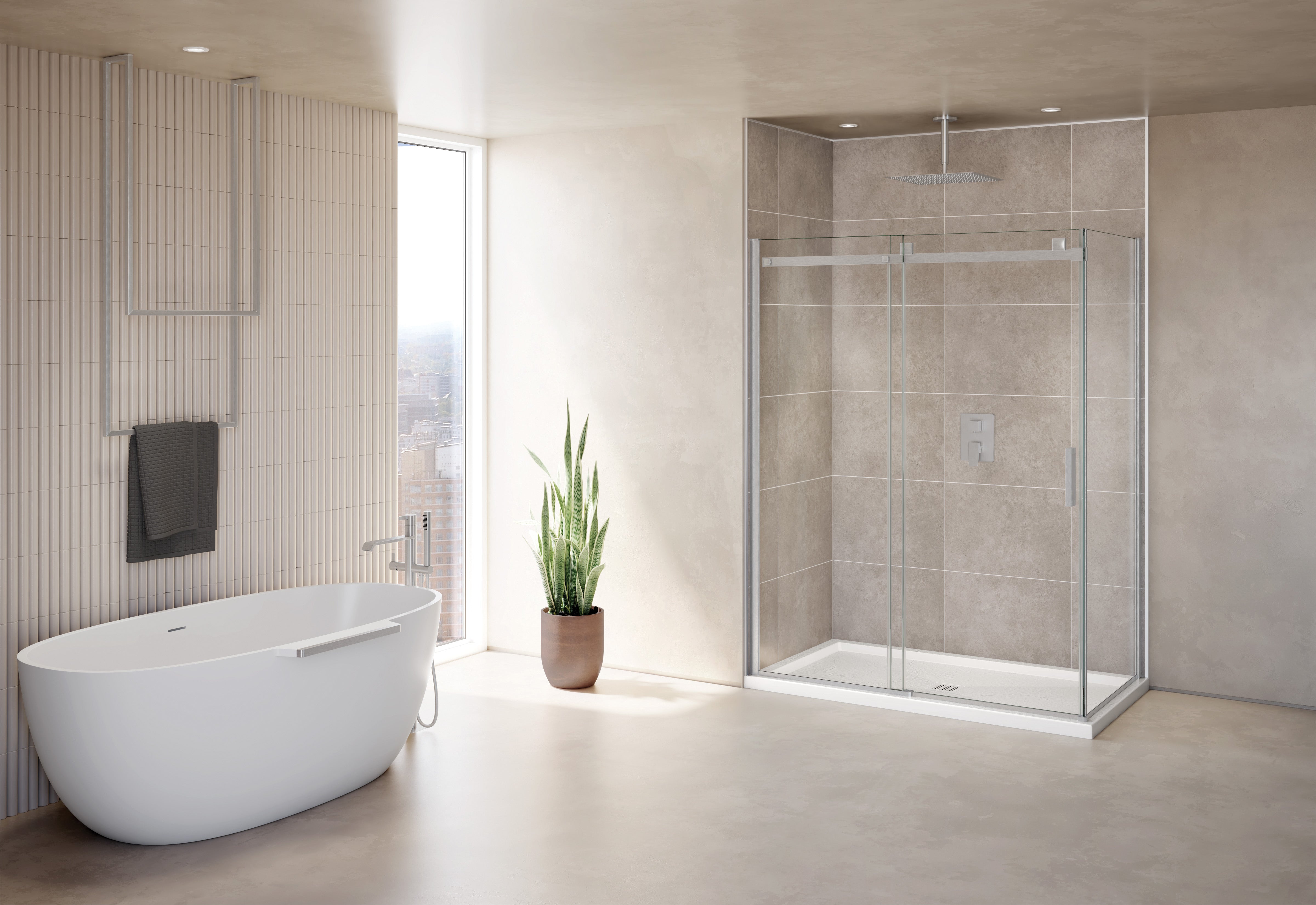 brushed nickel shower door