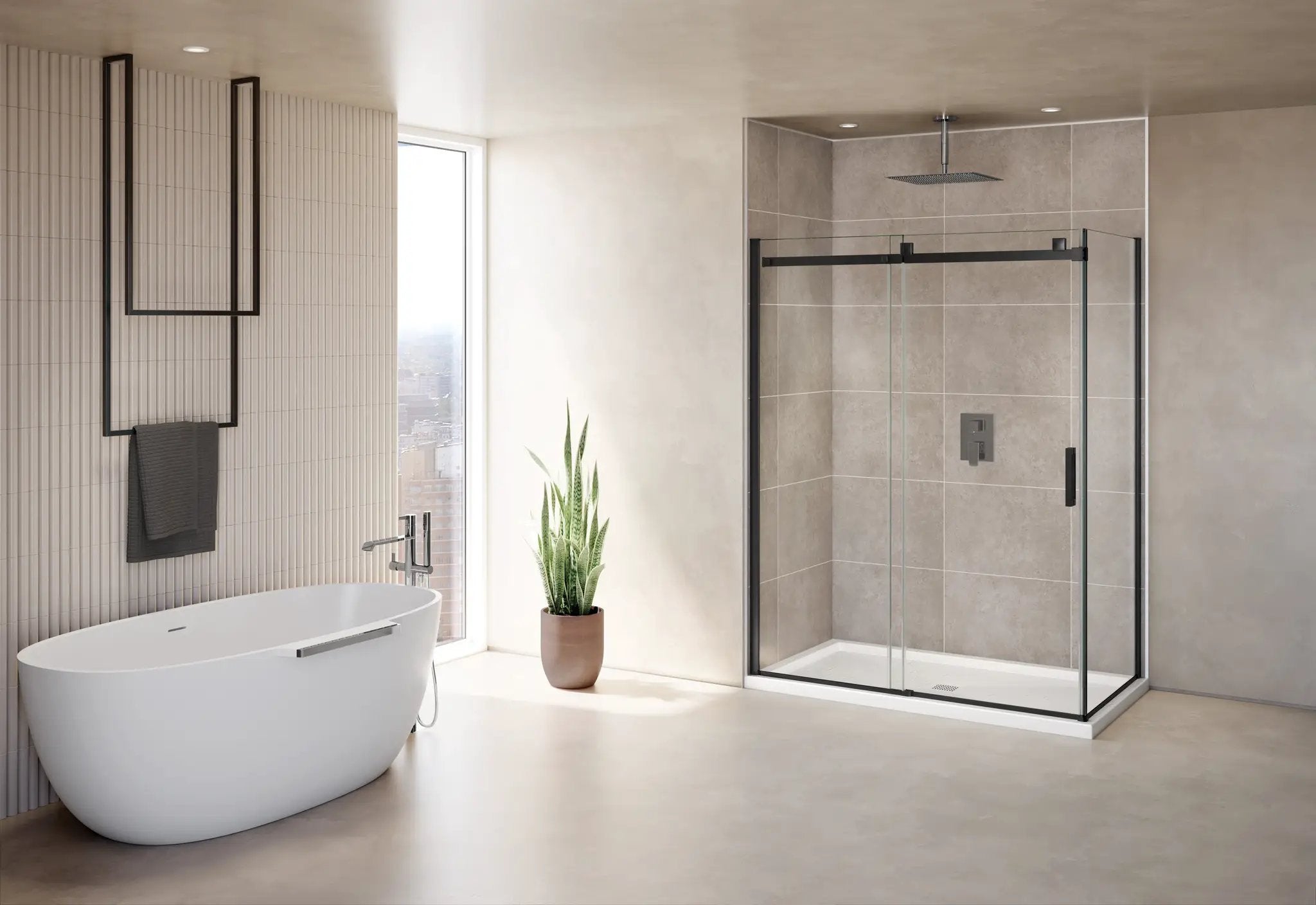 matte black shower door
