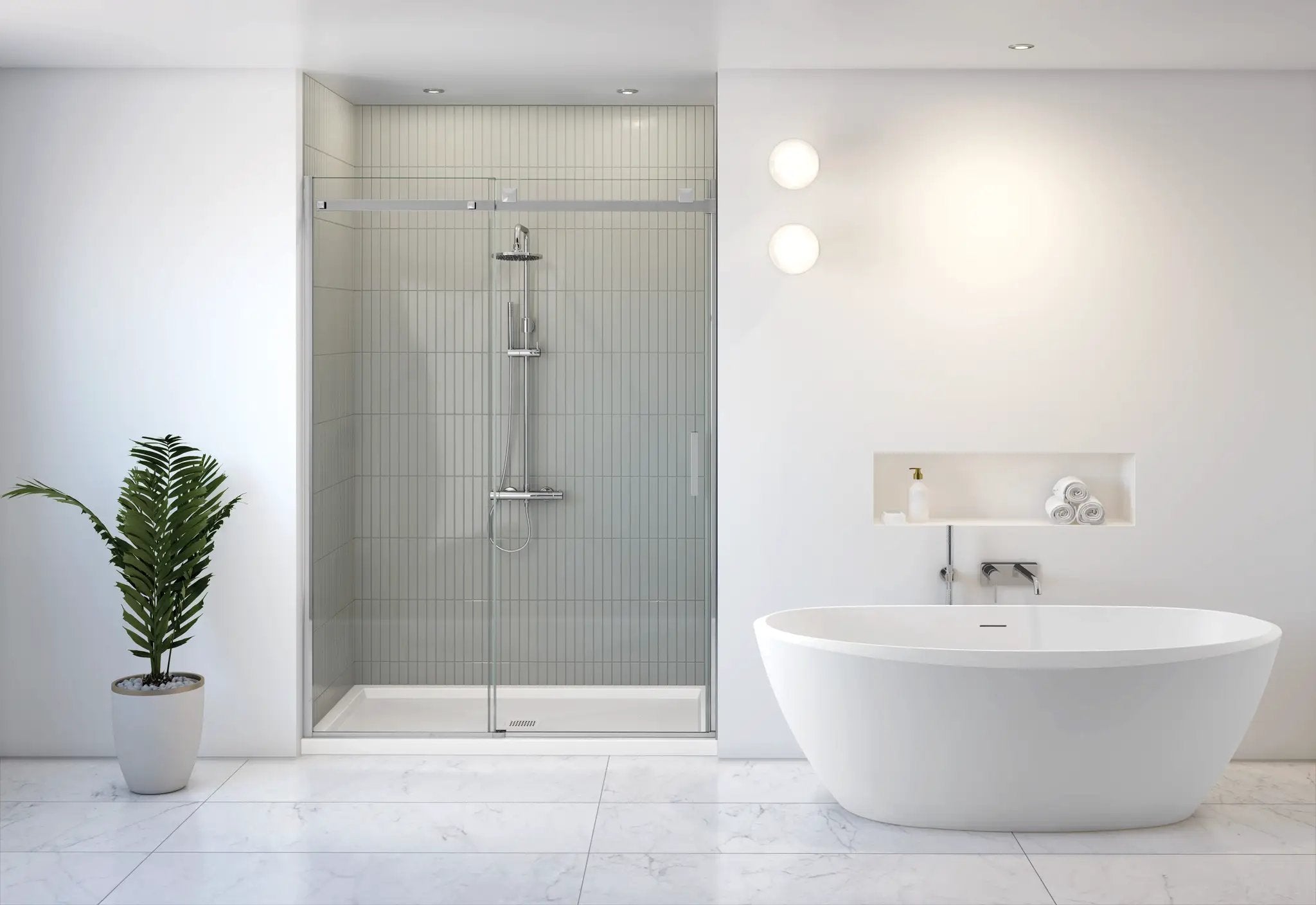 chrome shower door