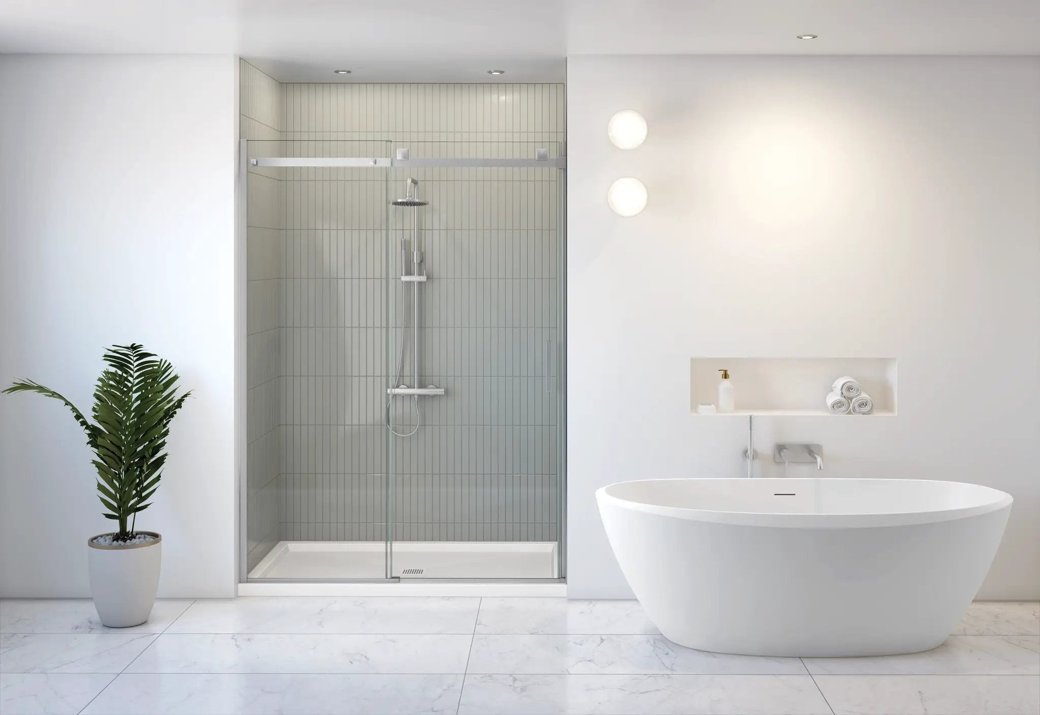 brushed nickel shower door