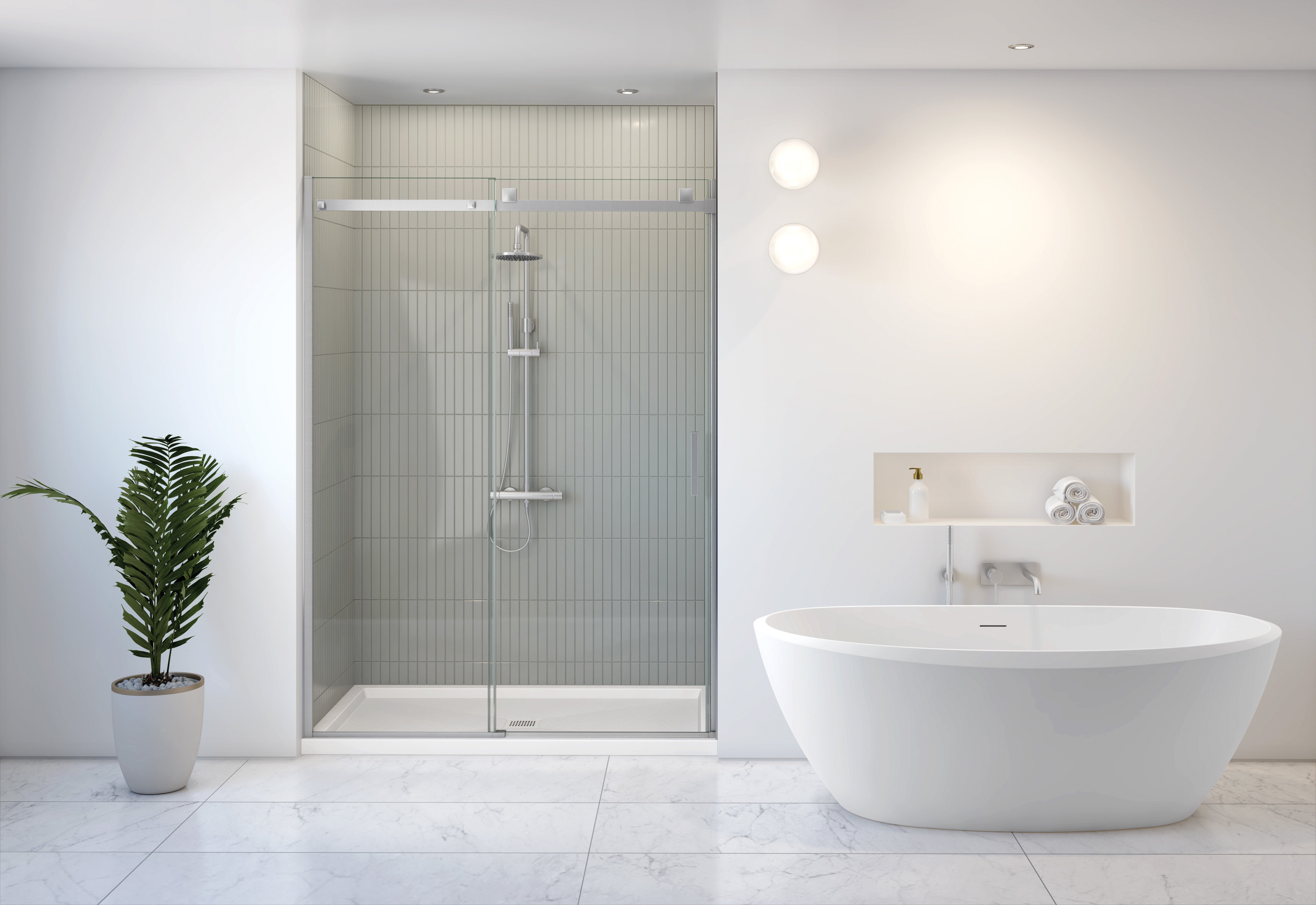 brushed nickel shower door