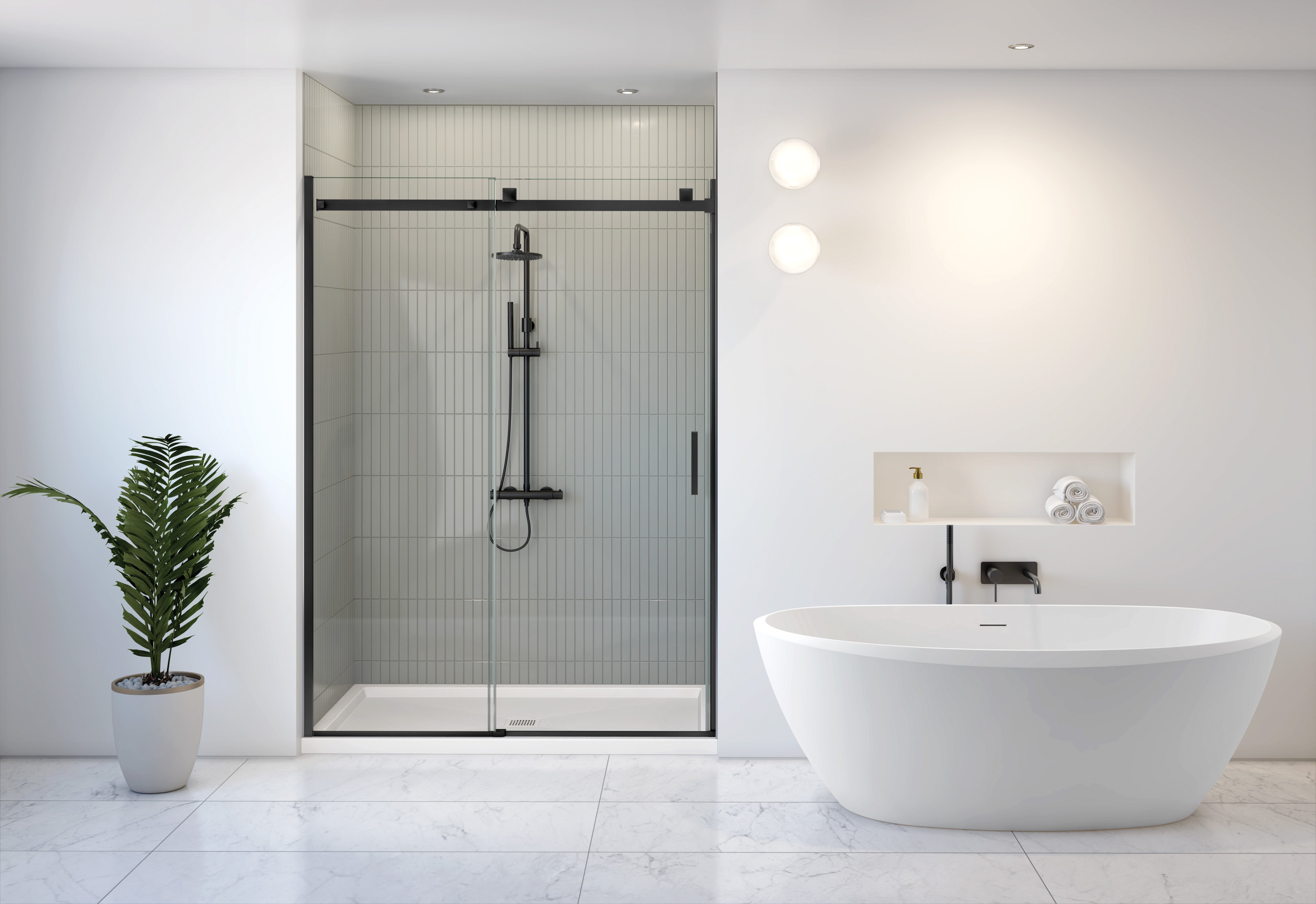 matte black shower door