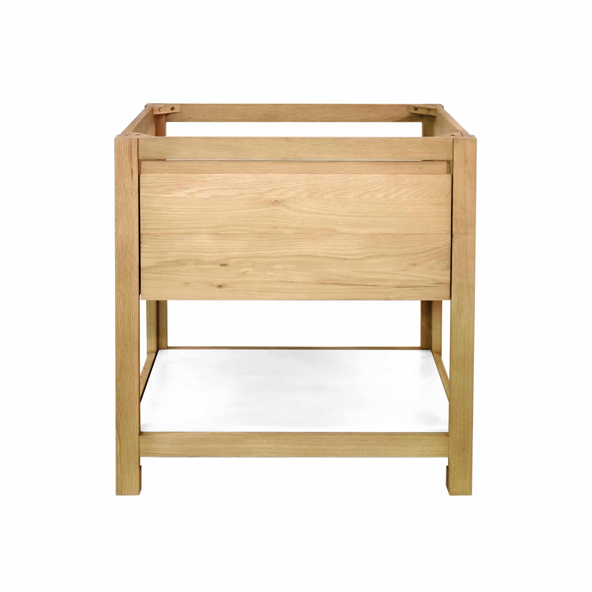 Native Trails Solace 30" Oak Bathroom Vanity Base with NativeStone Shelf in Ash