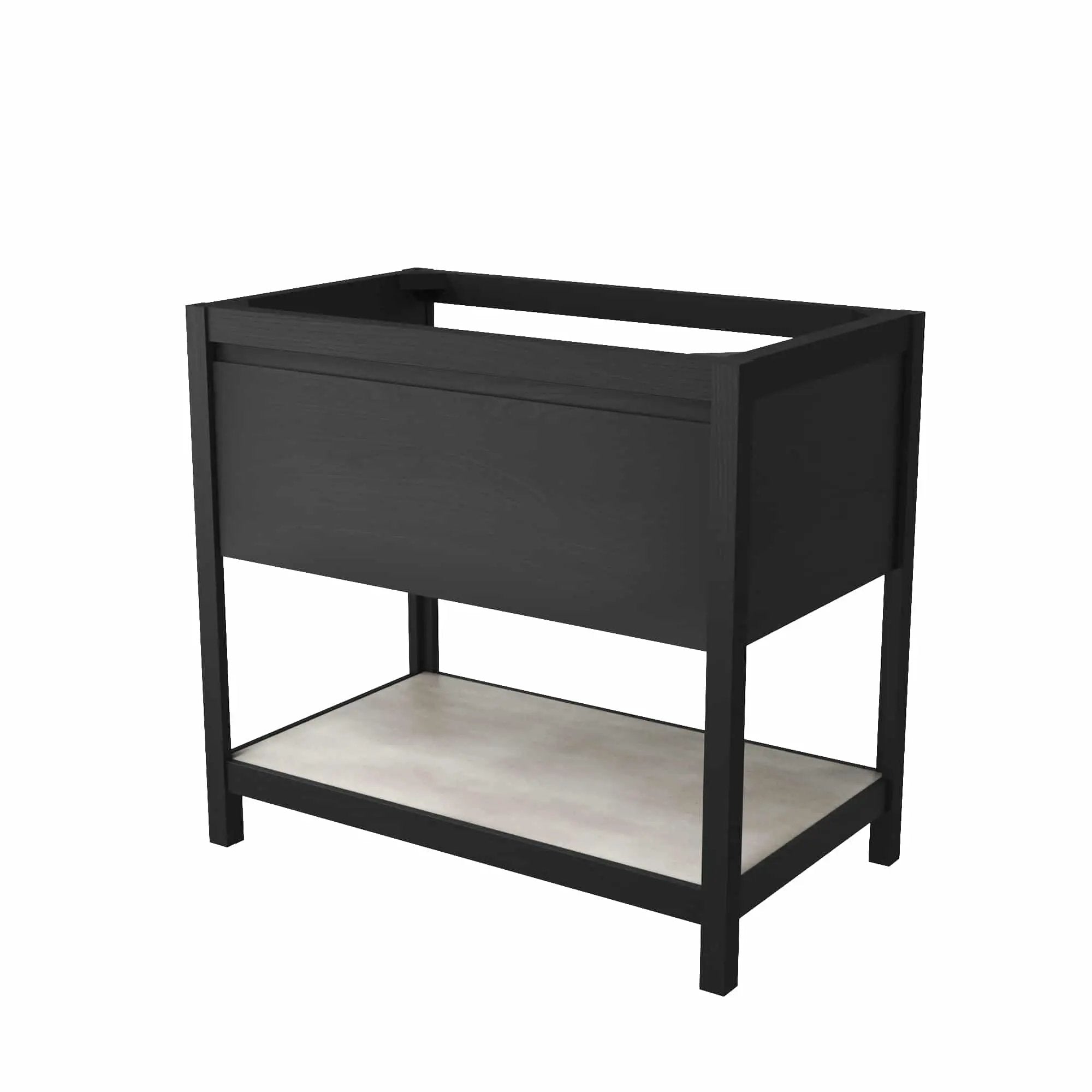 Native Trails Solace Oak 36" Bathroom Vanity Base with NativeStone Shelf in Ash Base by Native Trails