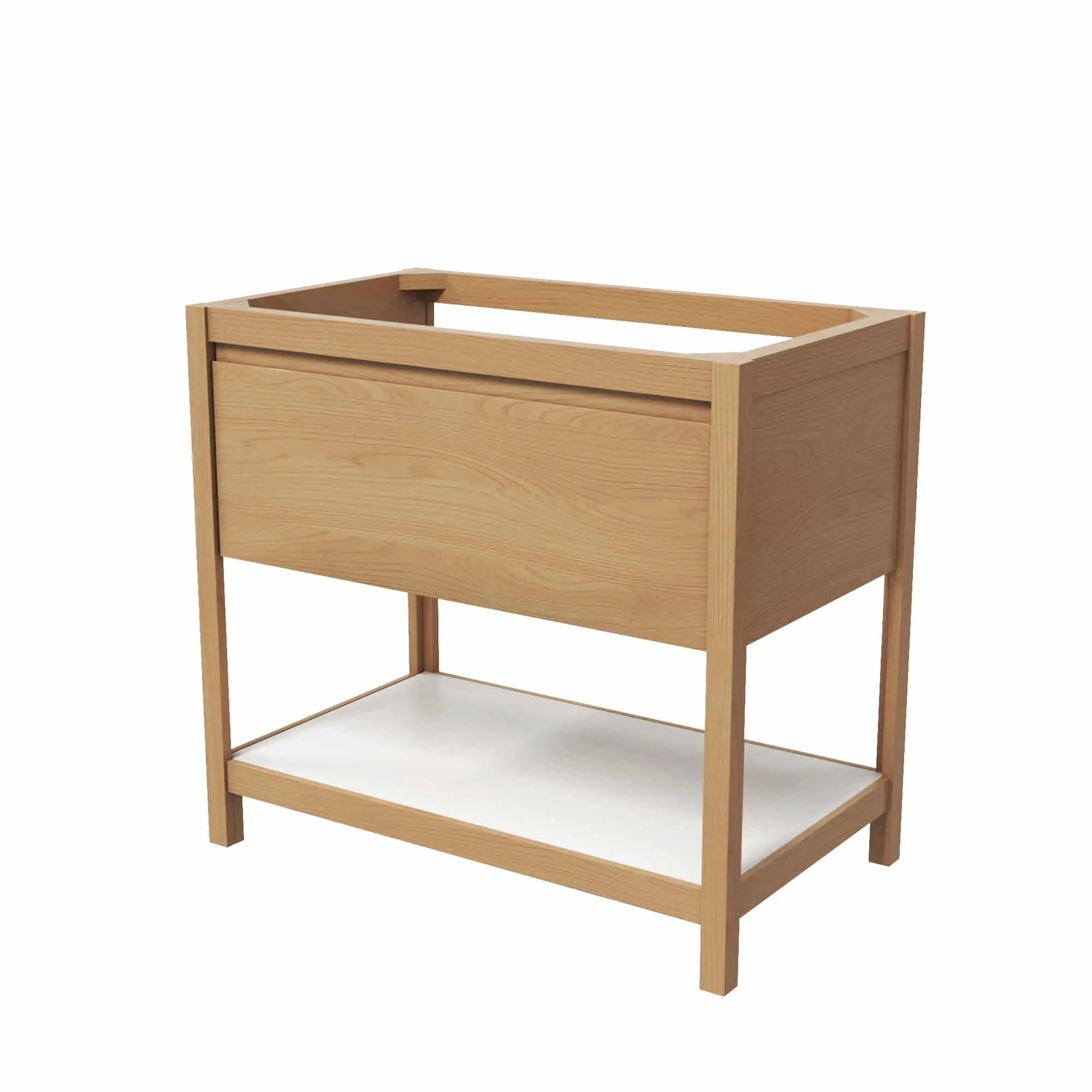 Native Trails Solace Oak 36" Bathroom Vanity Base with NativeStone Shelf in Ash Base by Native Trails