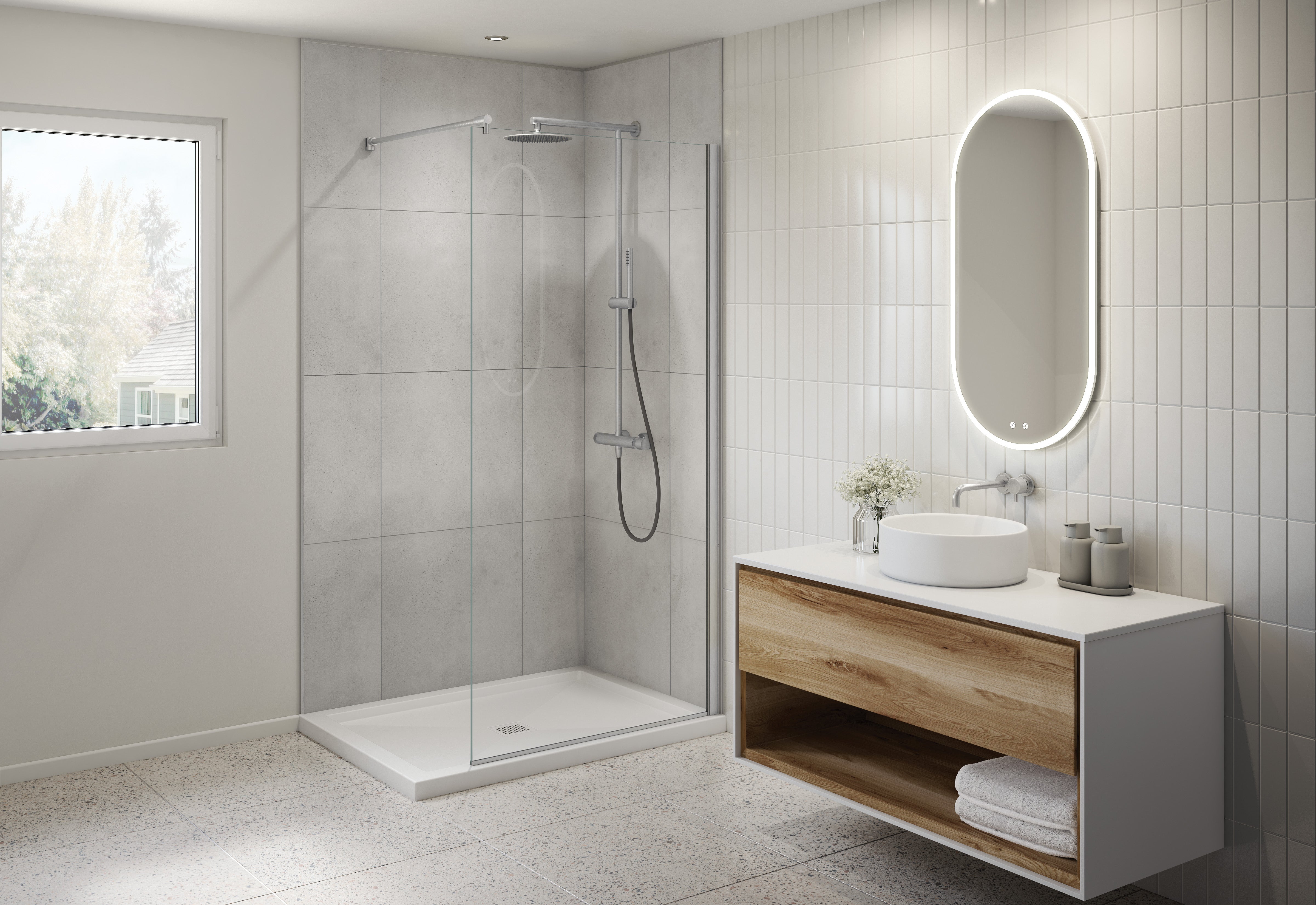 brushed nickel shower door