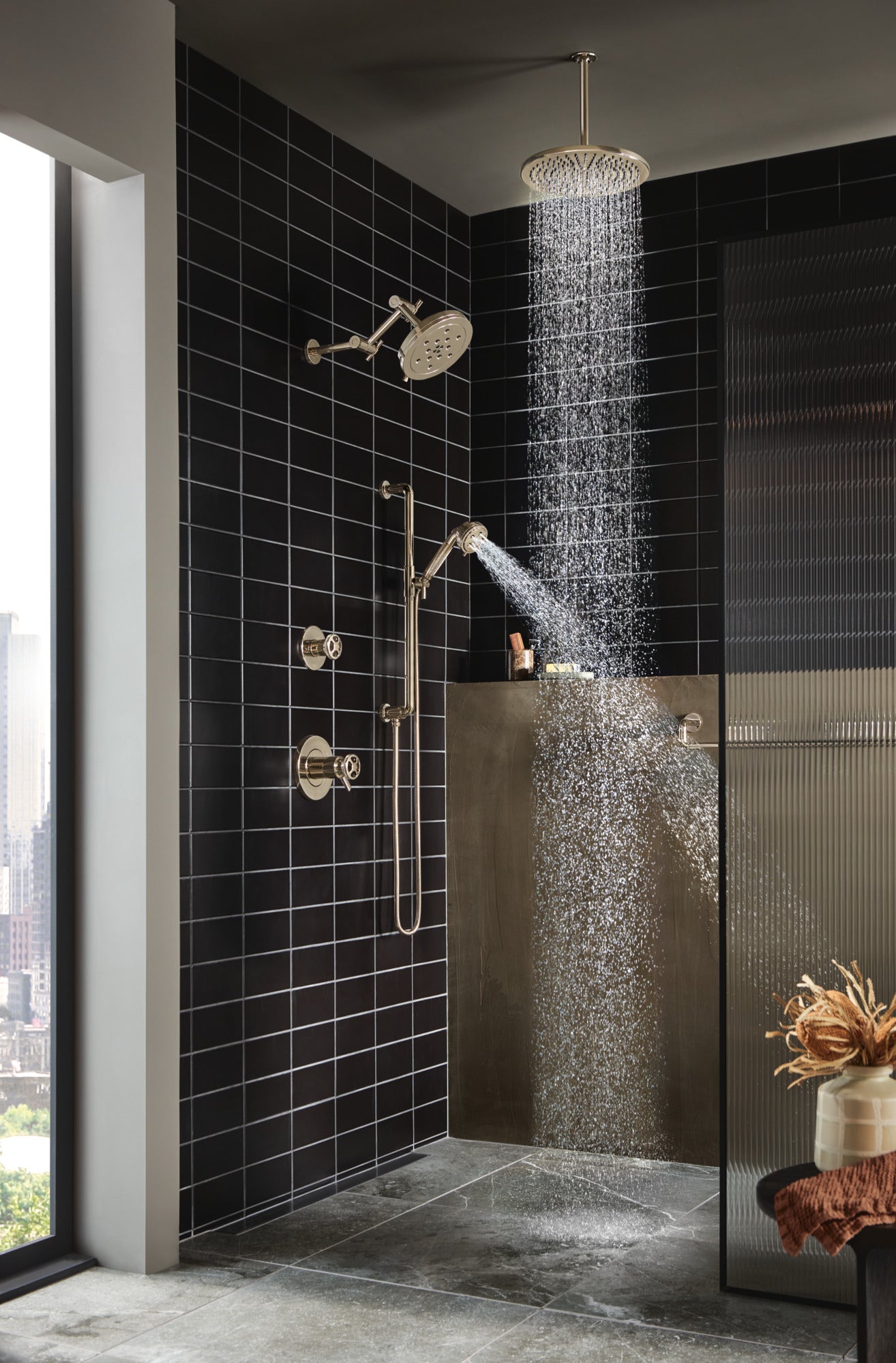 polished nickel thermostatic valve