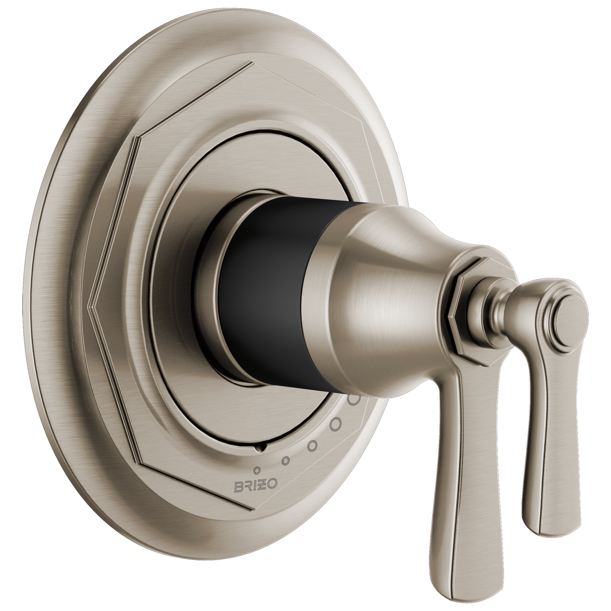 luxe nickel /matte black thermostatic valve