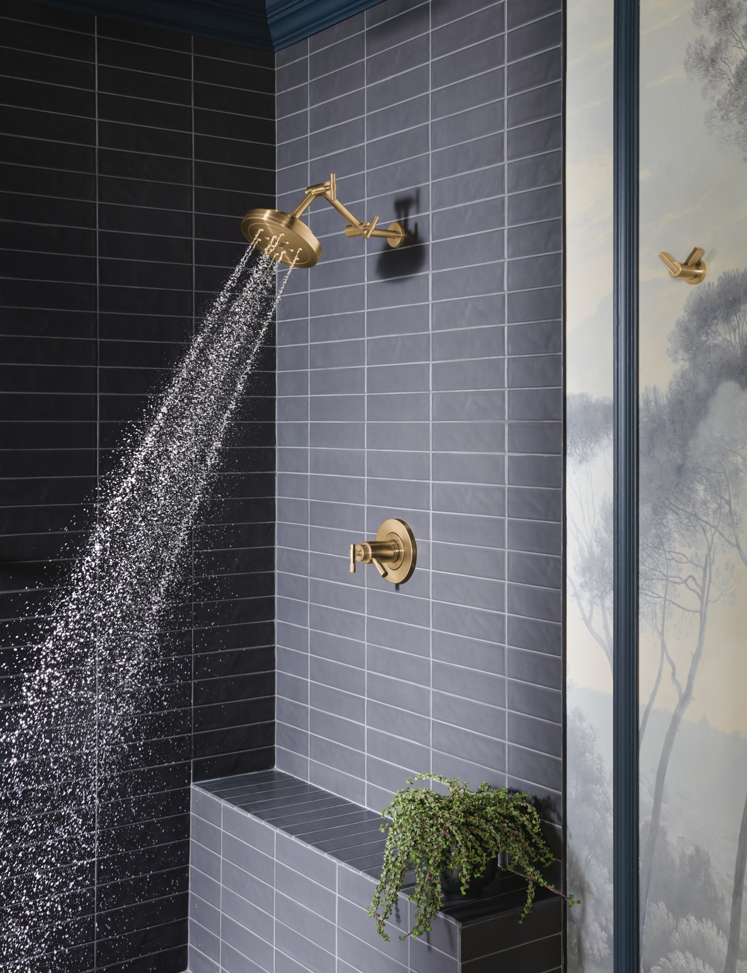 luxe gold thermostatic shower
