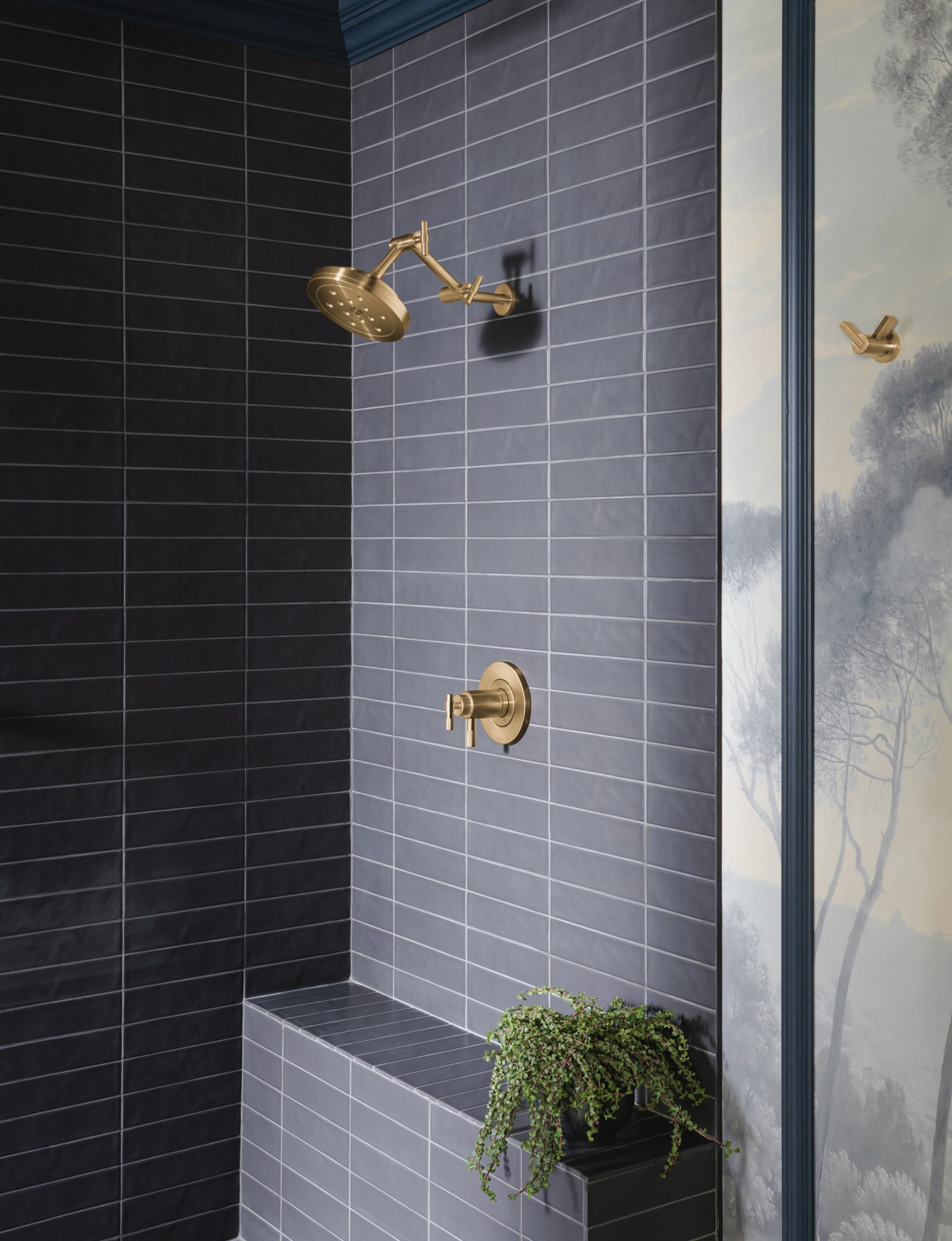 luxe gold thermostatic shower