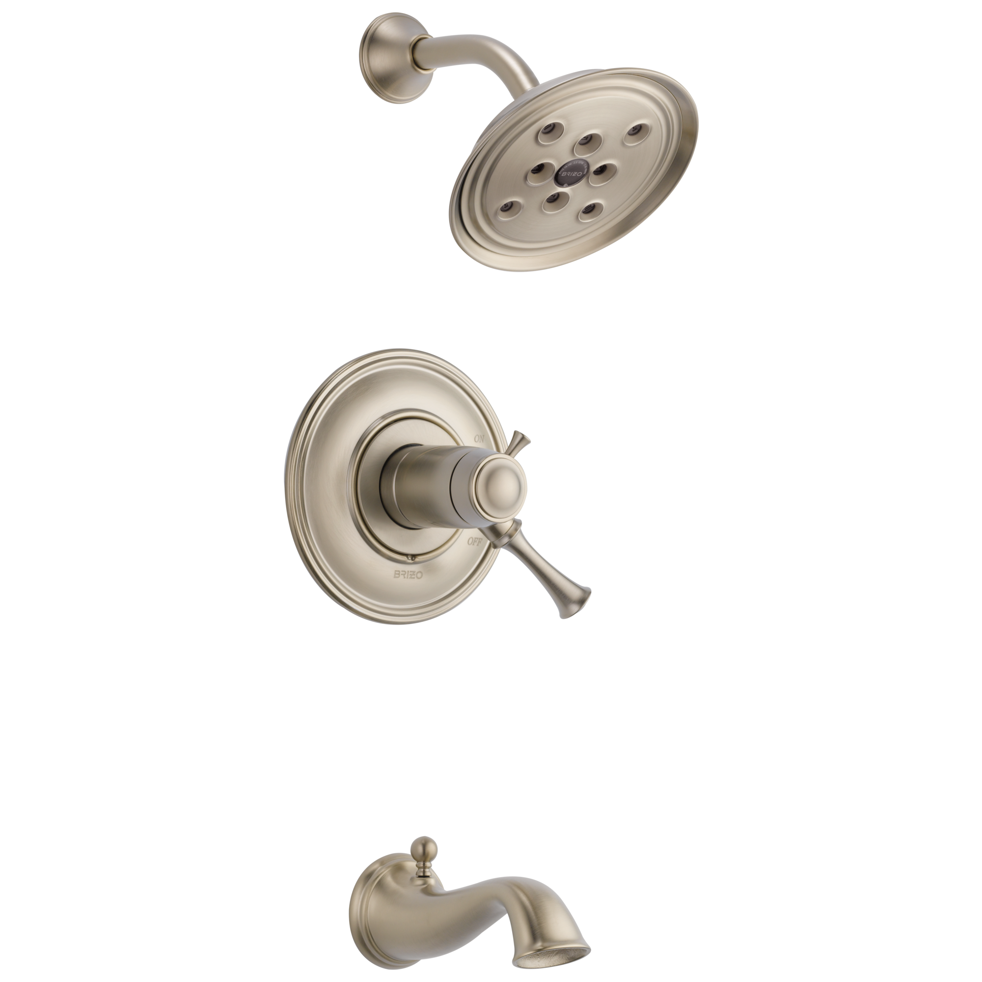 brushed nickel thermostatic tub/shower