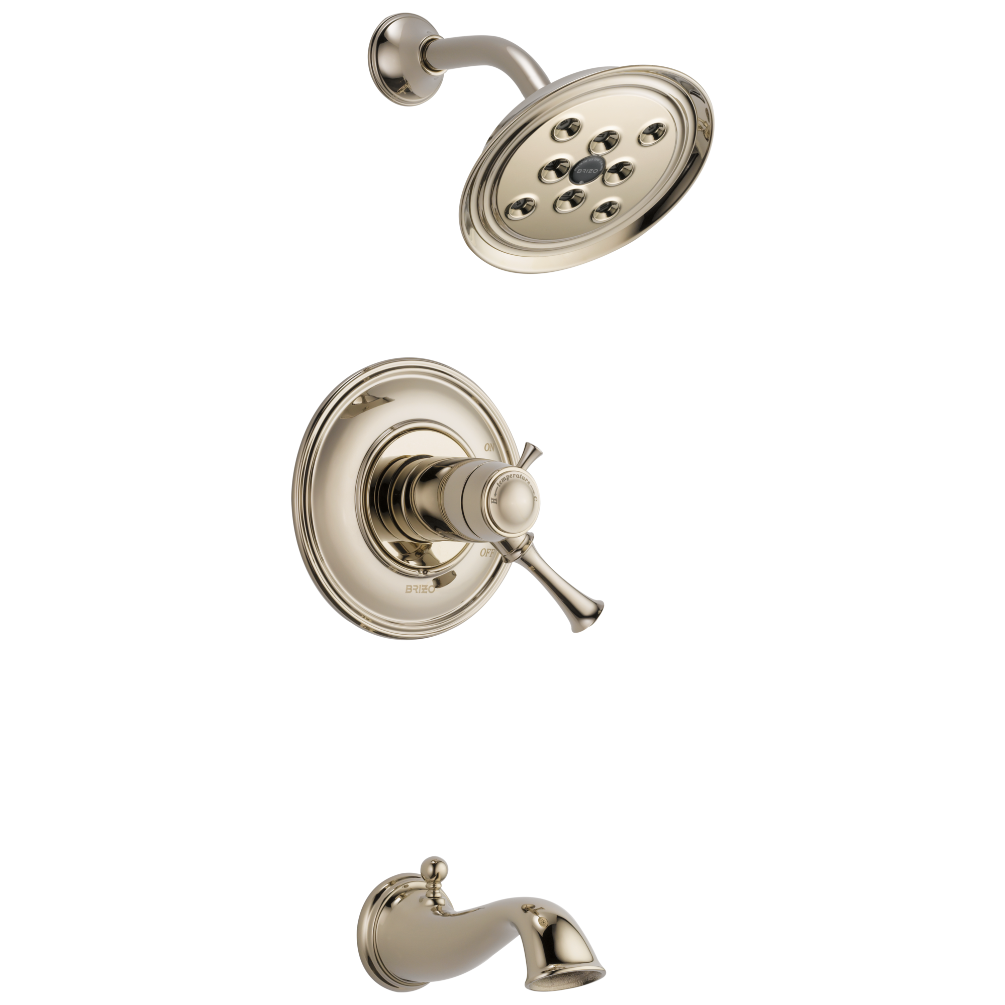 polished nickel thermostatic tub/shower