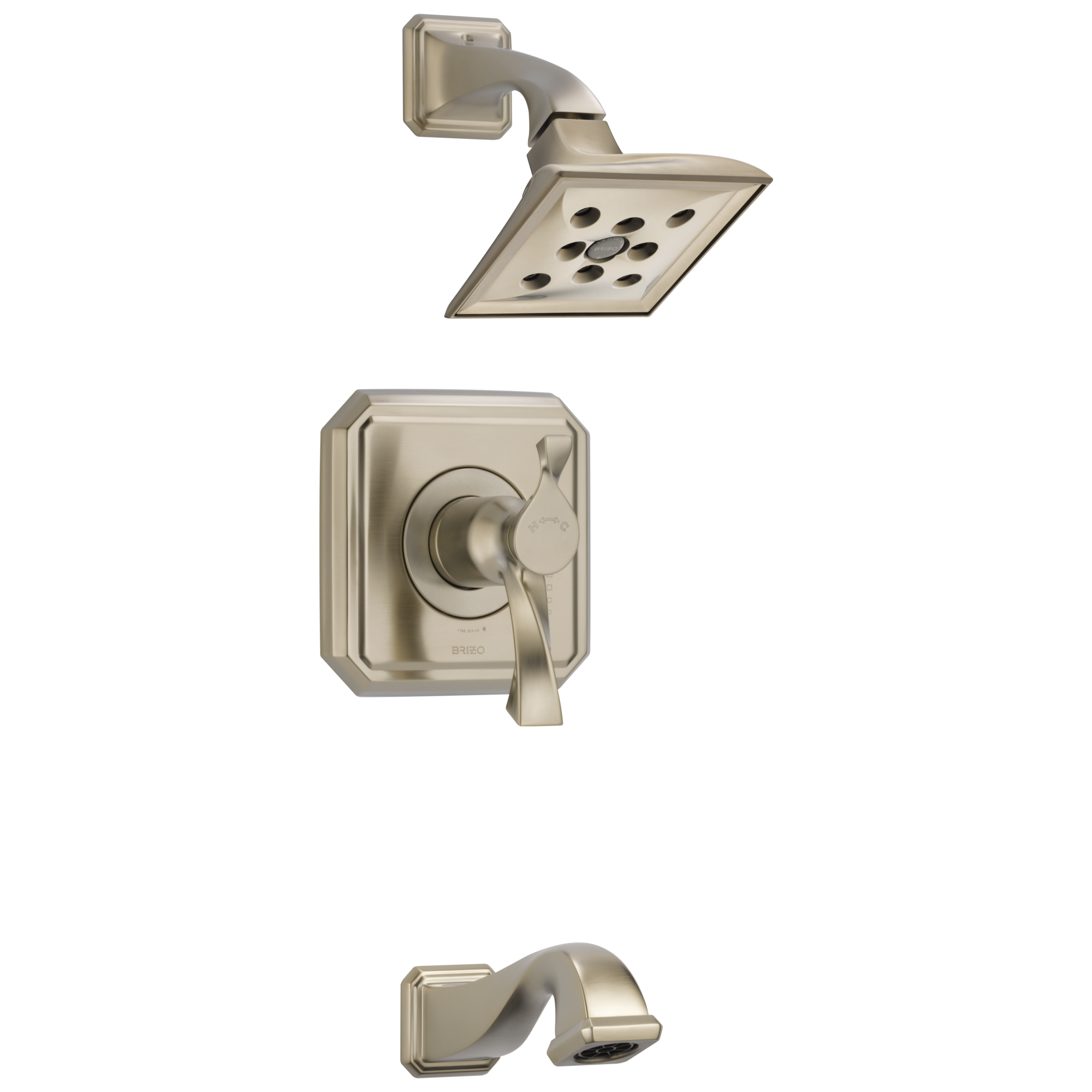 brushed nickel thermostatic tub/shower