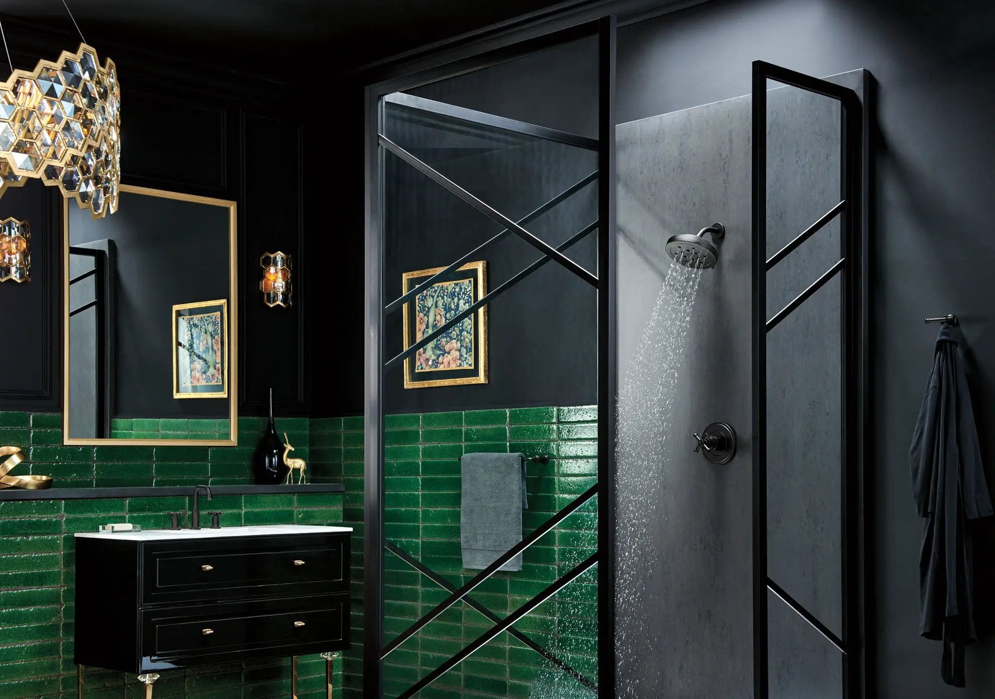 matte black shower arm and flange