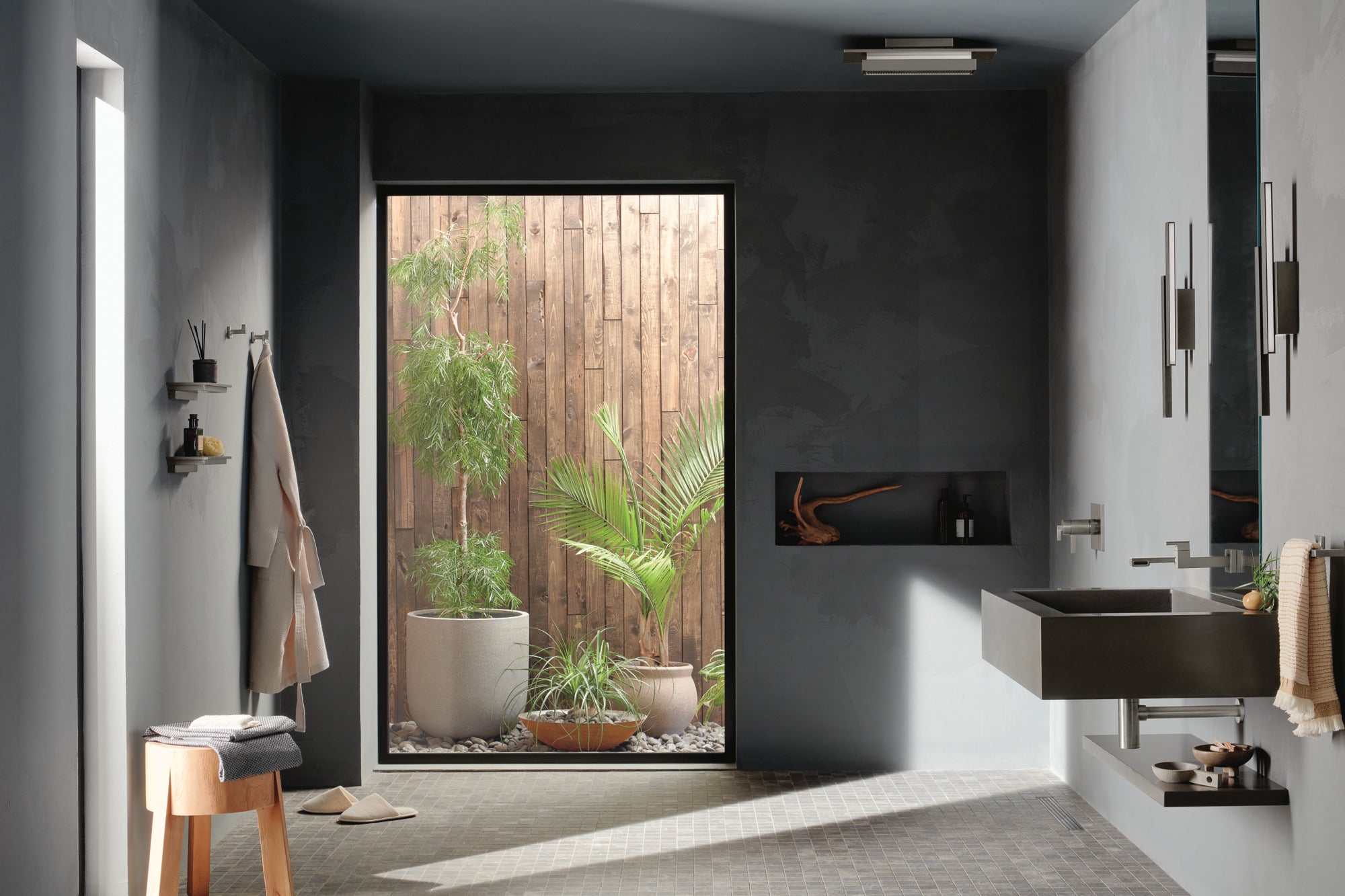 luxe steel wall shelf