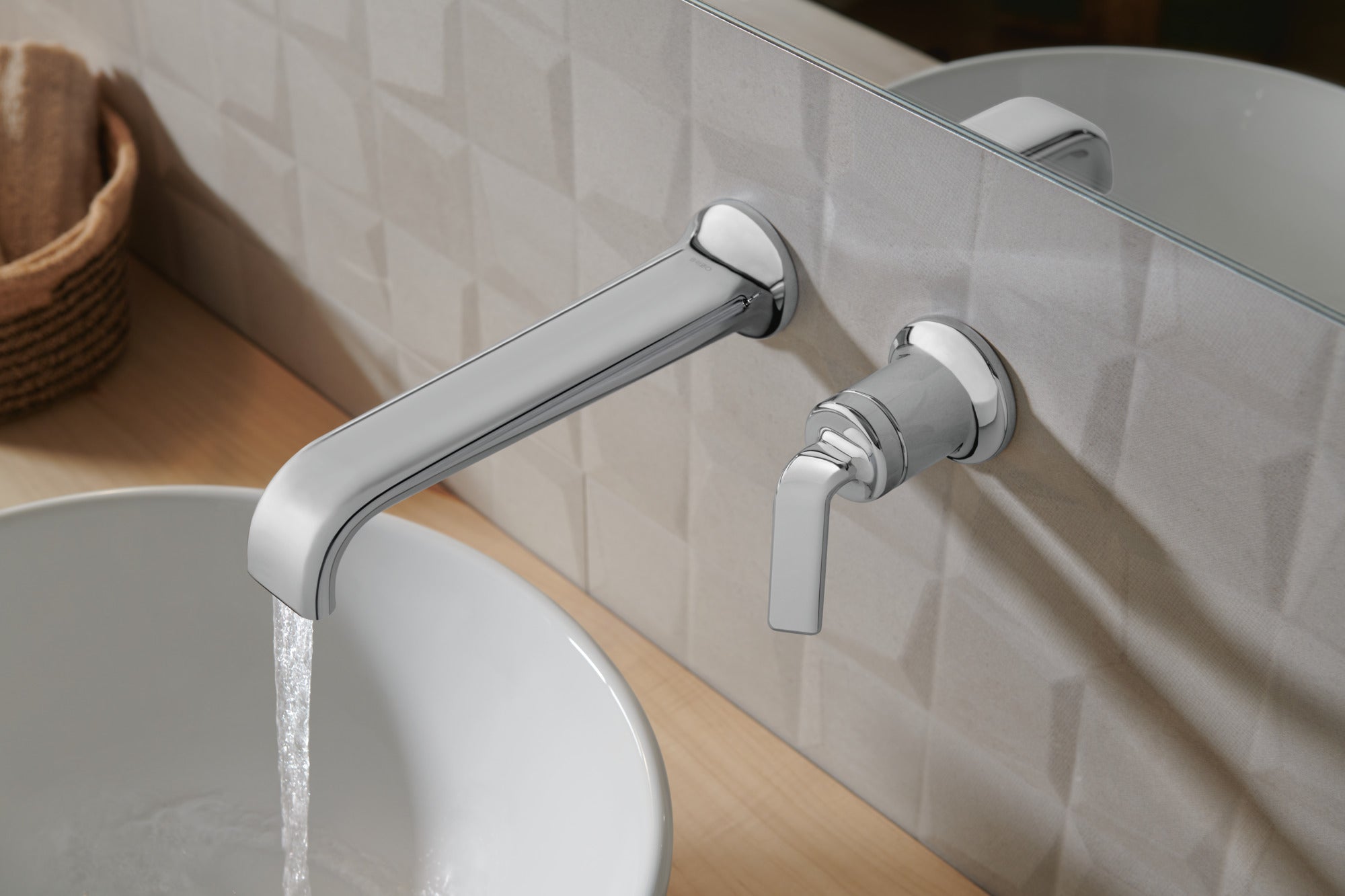 chrome lavatory faucet