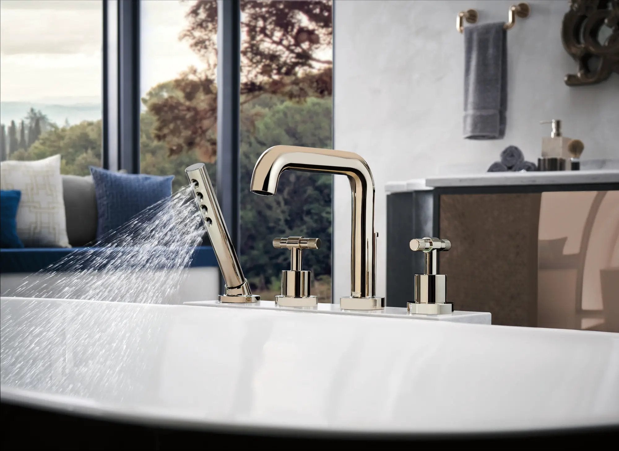 polished nickel handle kit