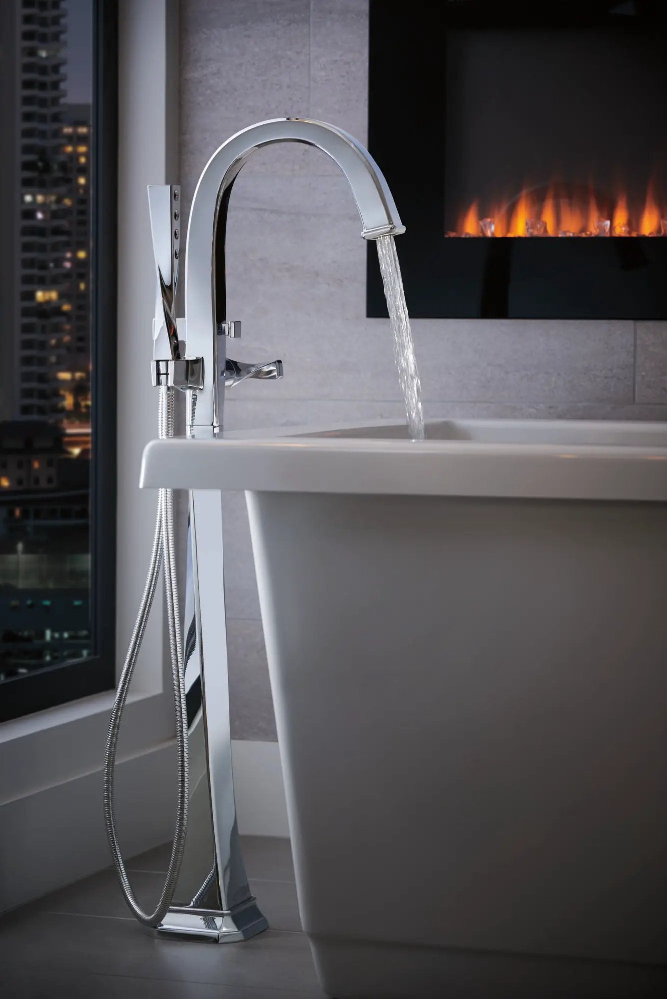 chrome tub filler