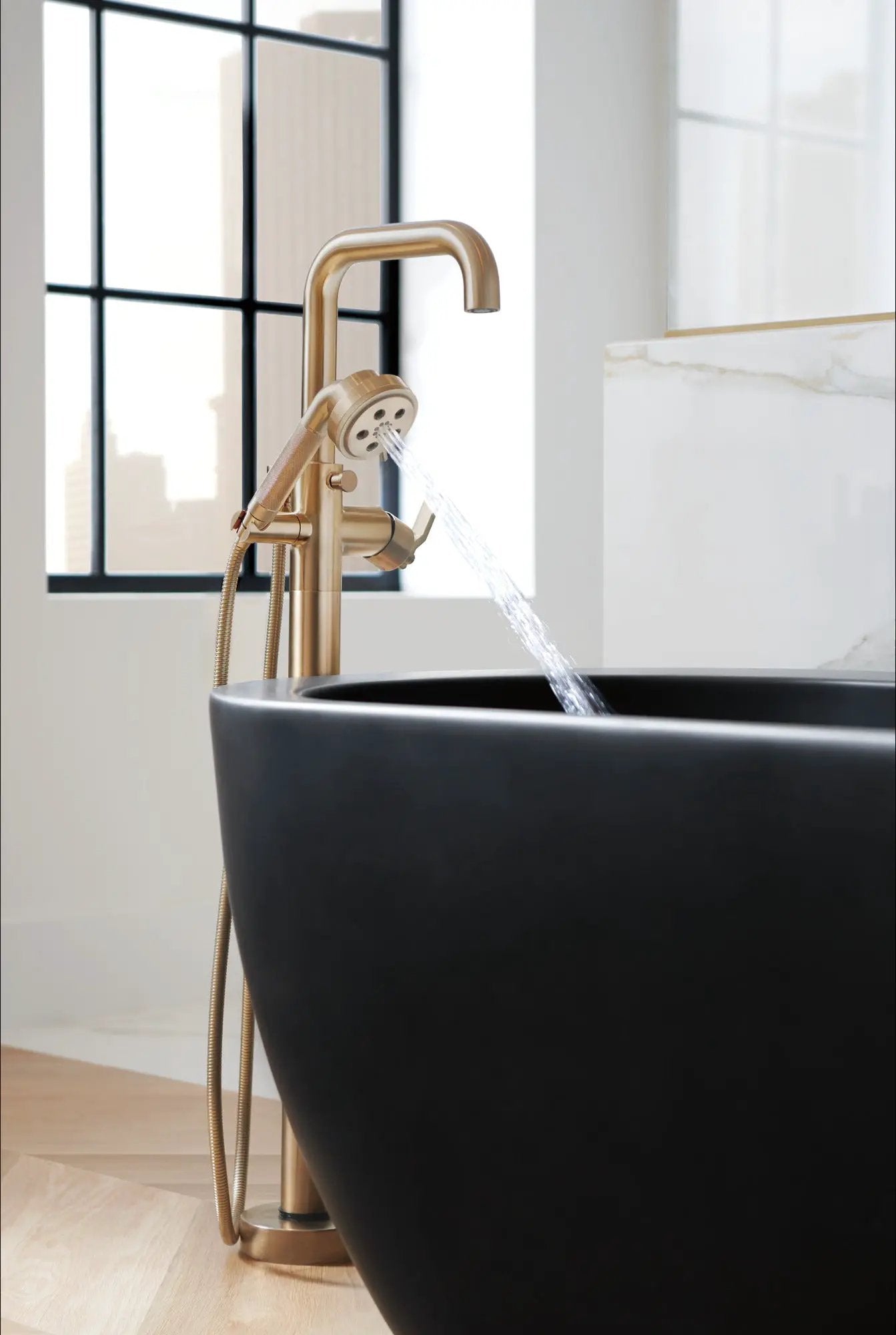 luxe gold tub filler