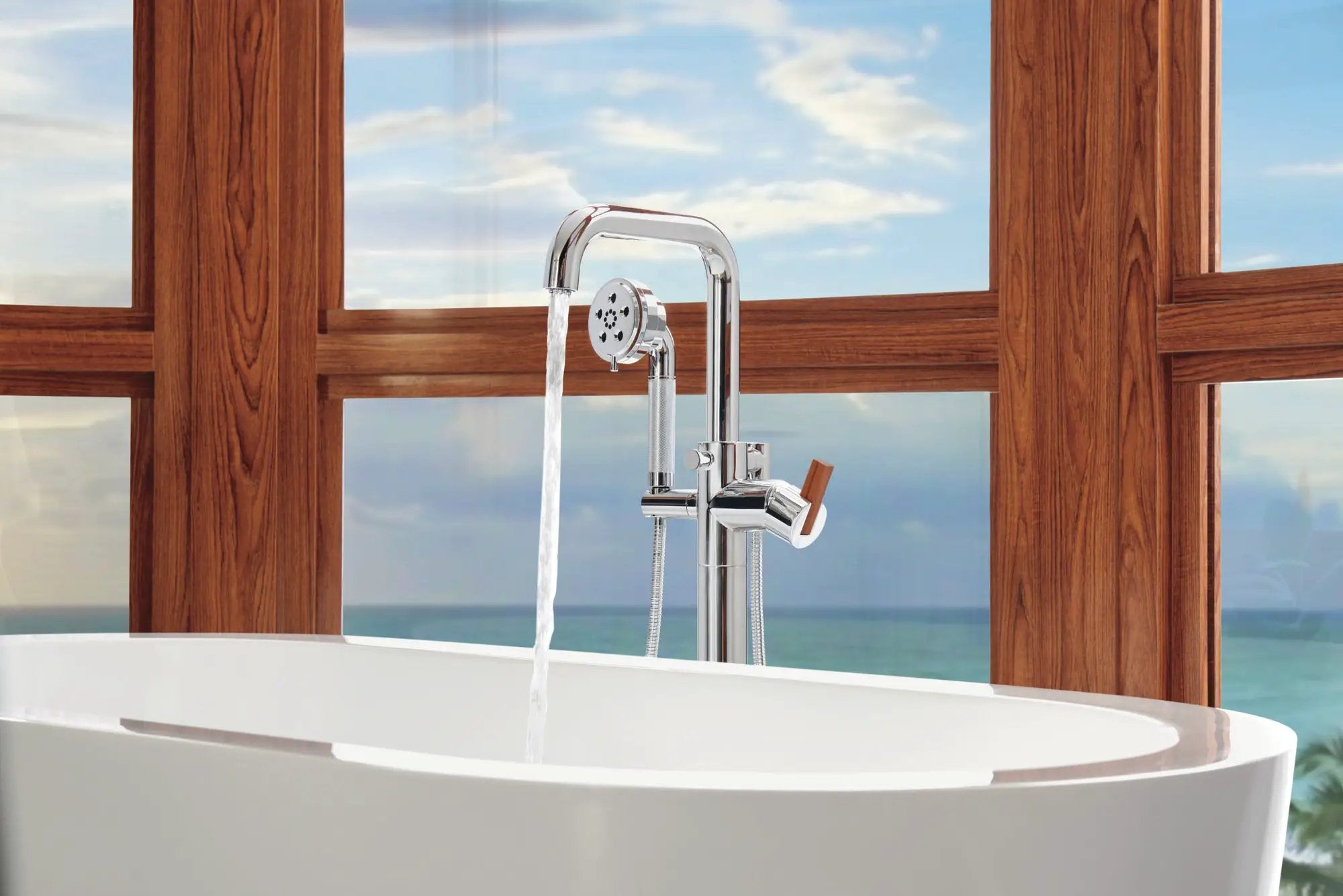 chrome tub filler