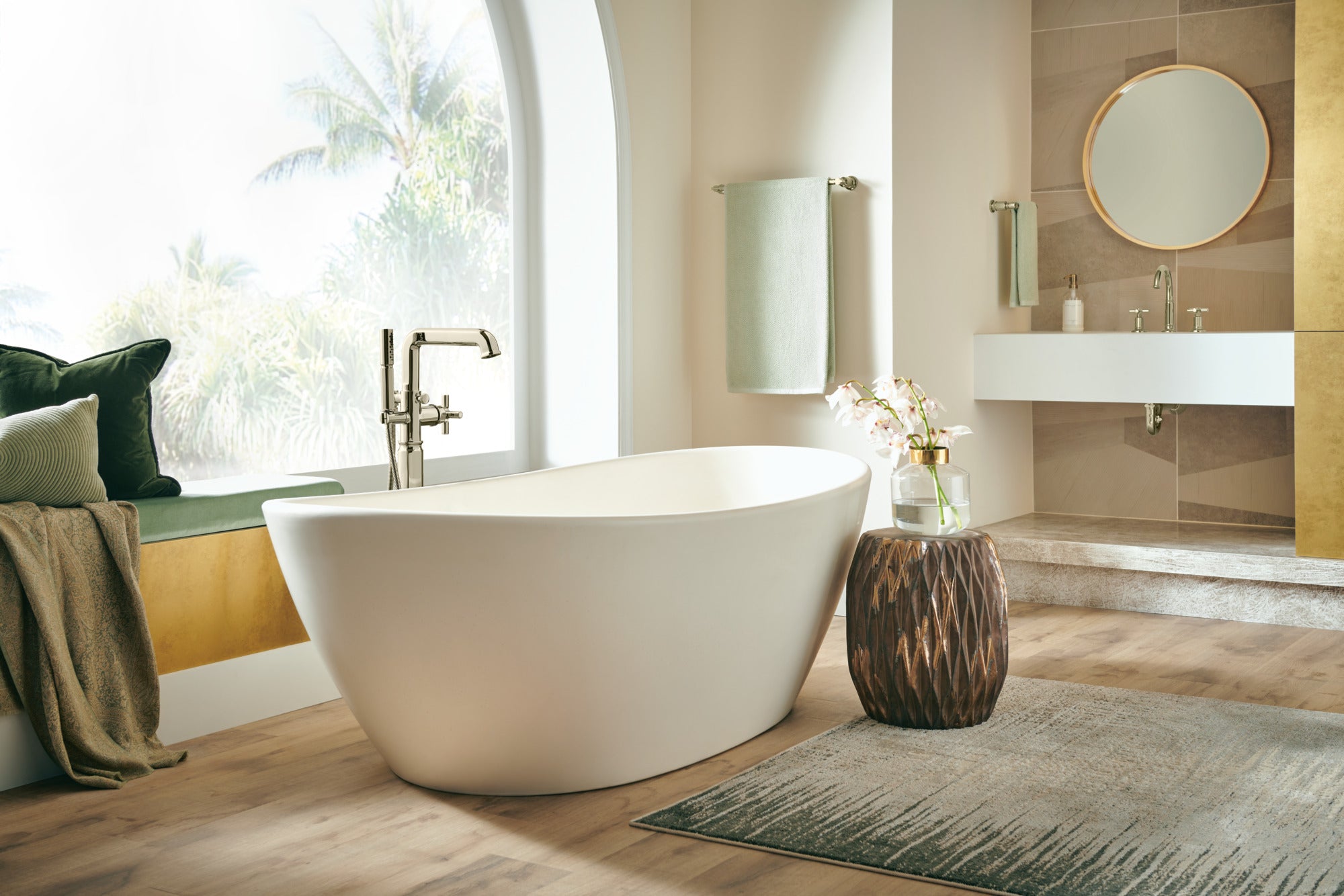 polished nickel tub filler