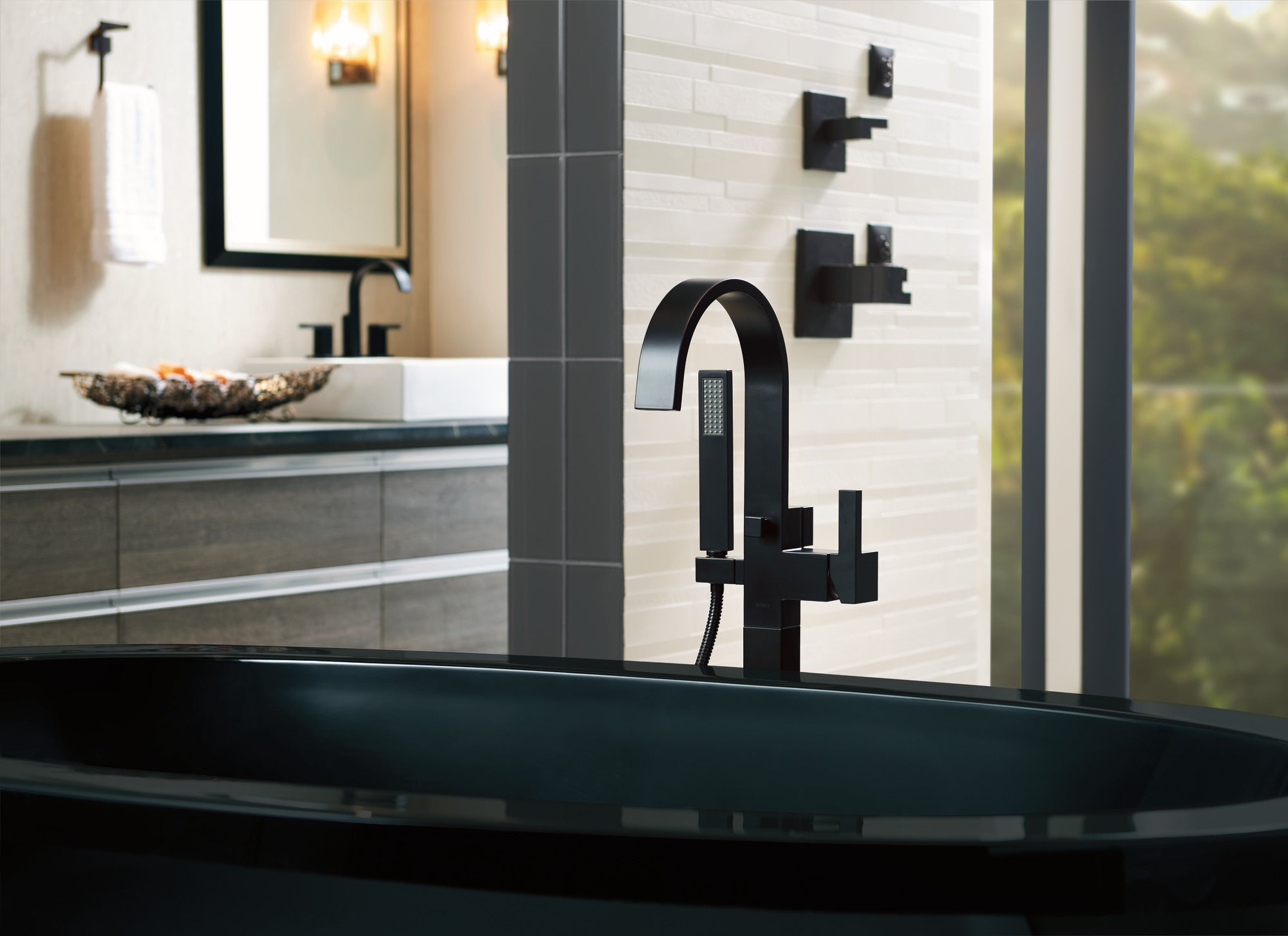 matte black tub filler