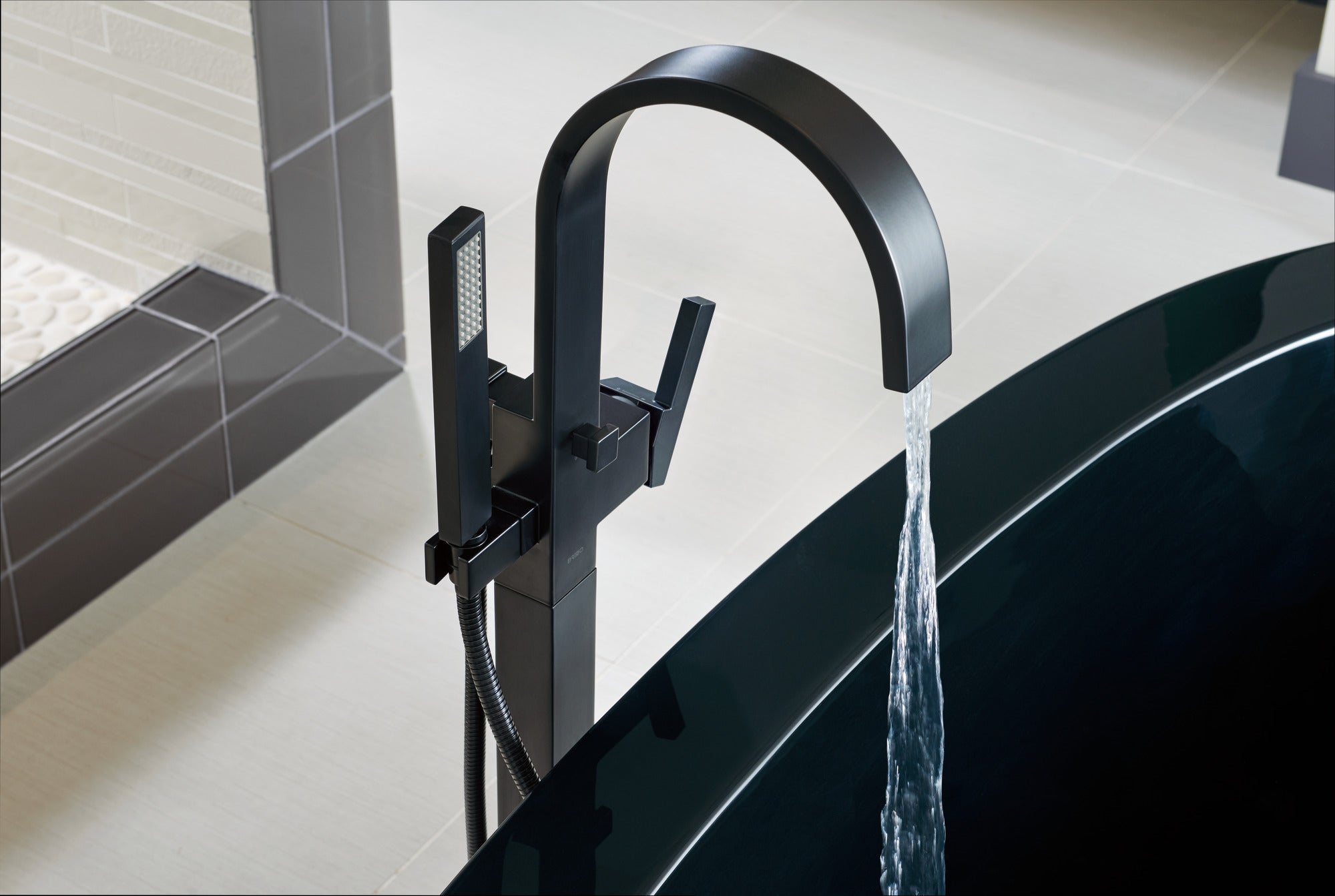 matte black tub filler