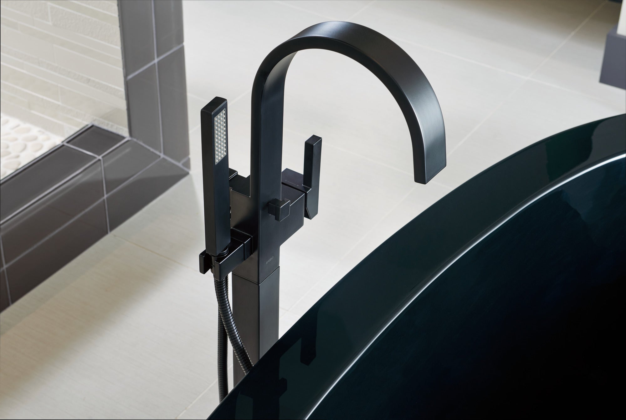 matte black tub filler