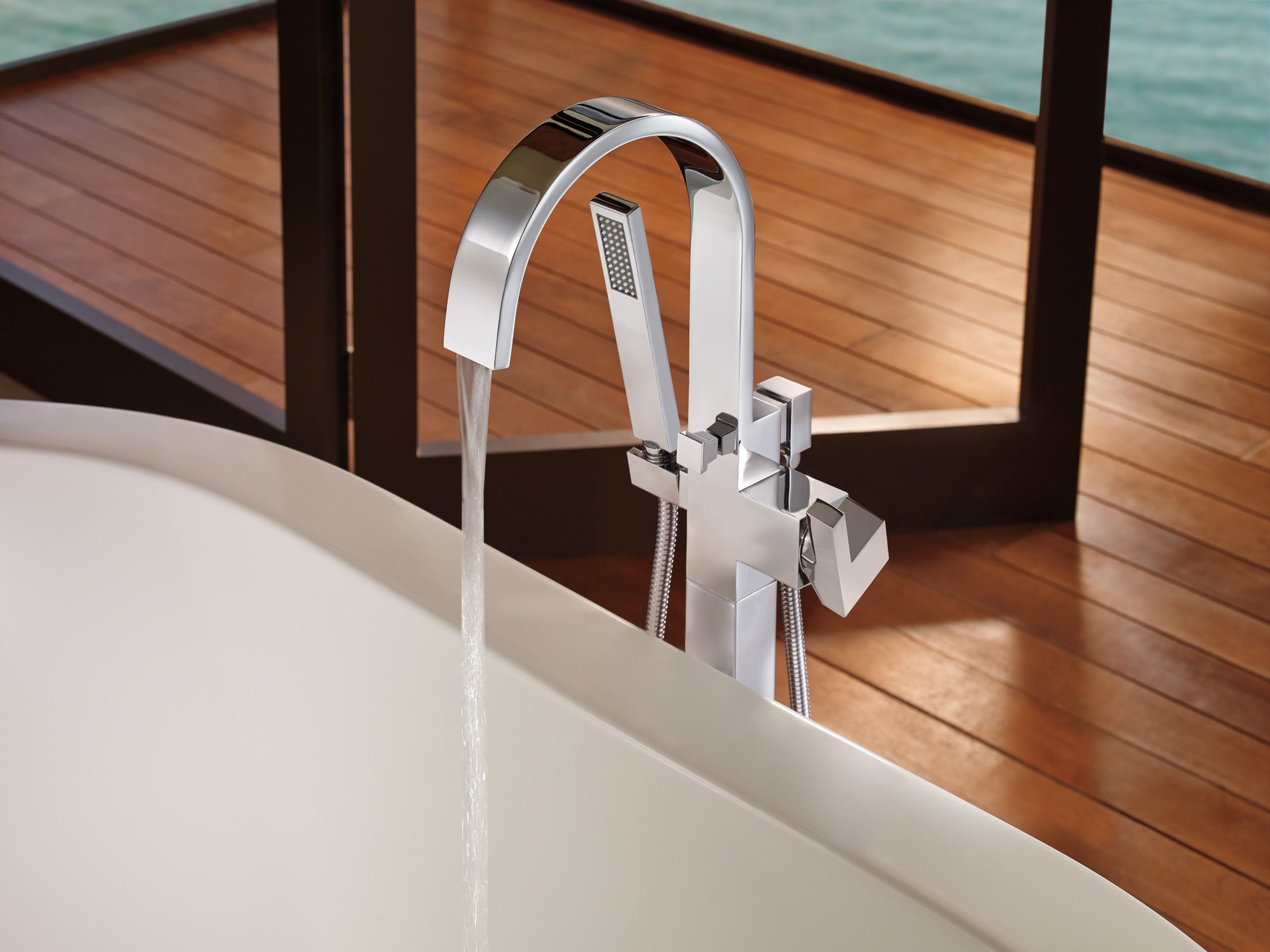 chrome tub filler
