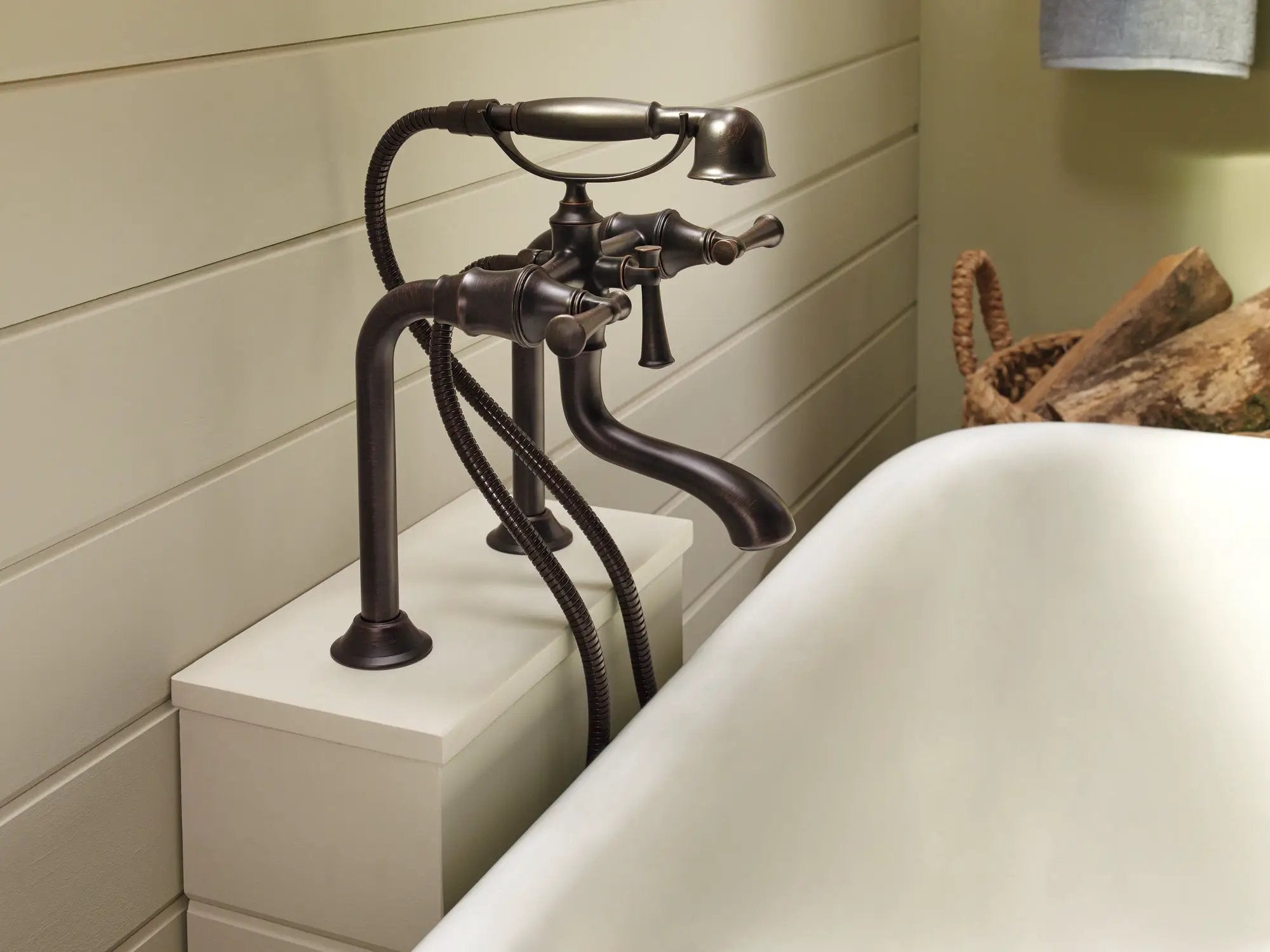 venetian bronze tub filler risers