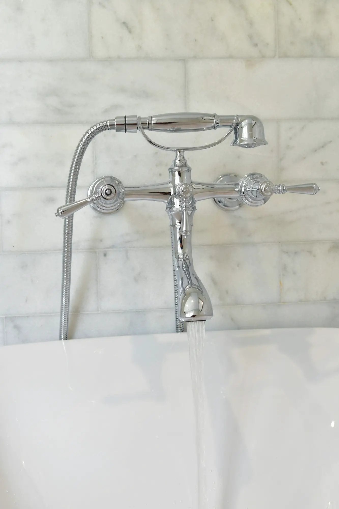 chrome tub filler