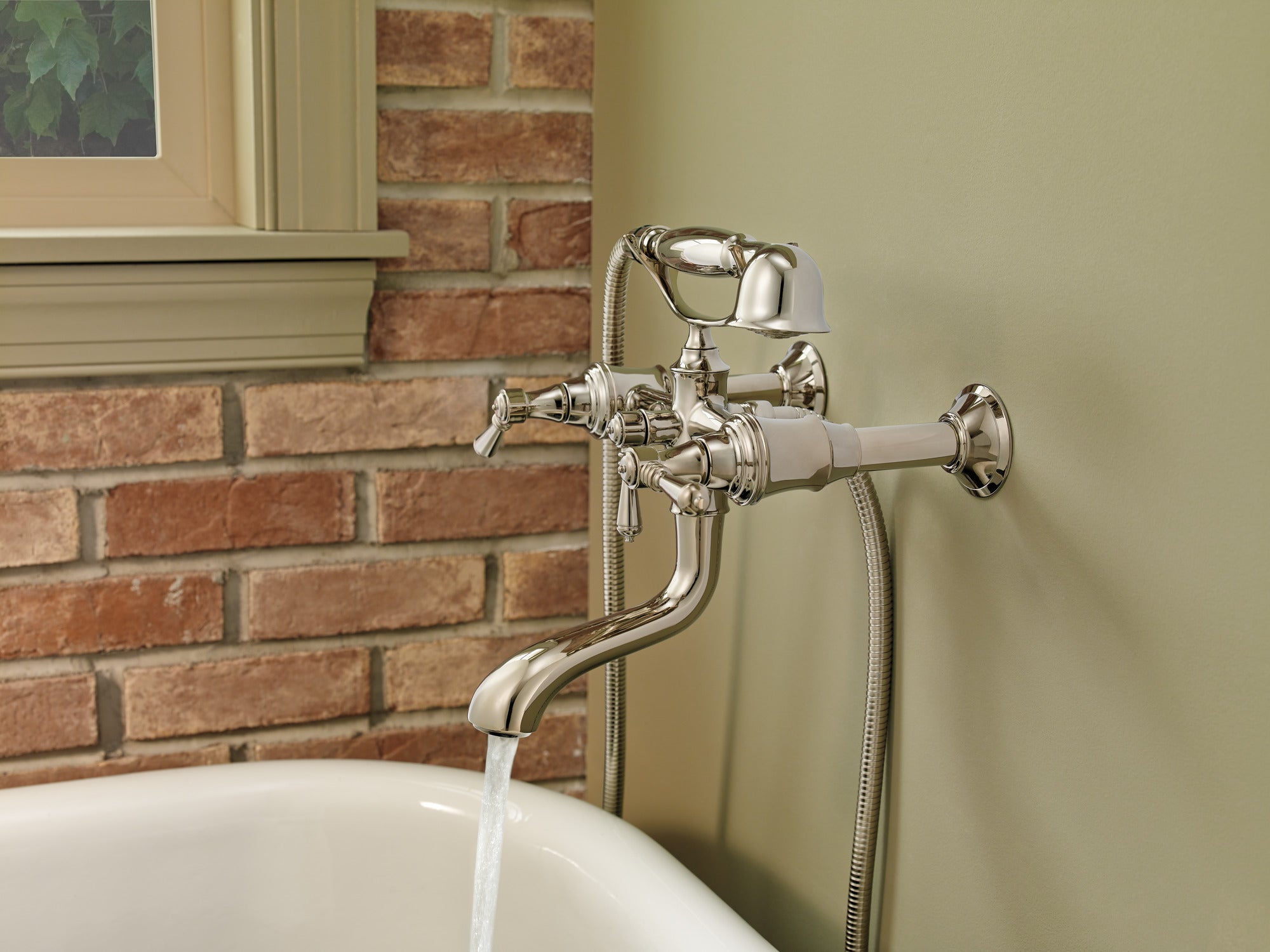polished nickel tub filler unions