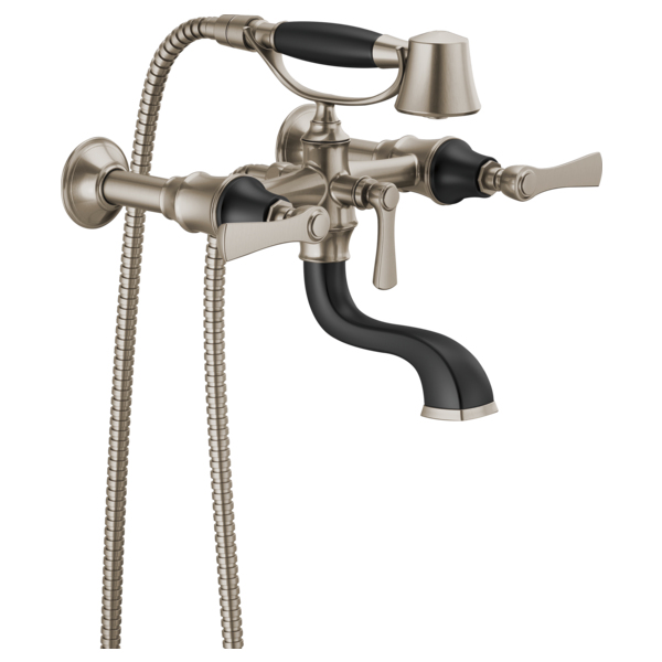 luxe nickel /matte black tub filler trim kit