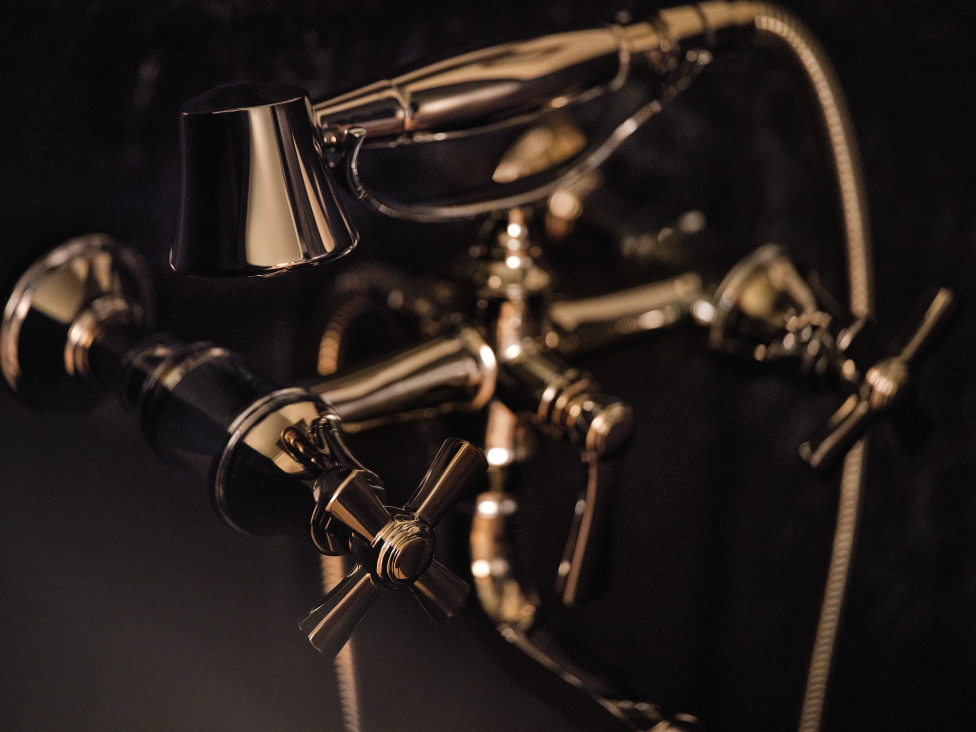 polished nickel tub filler