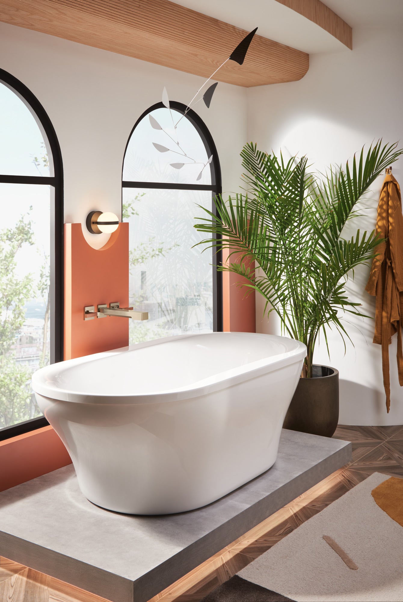 polished nickel tub filler