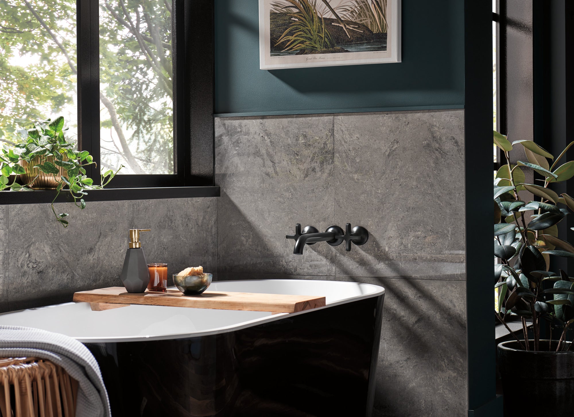 matte black tub filler