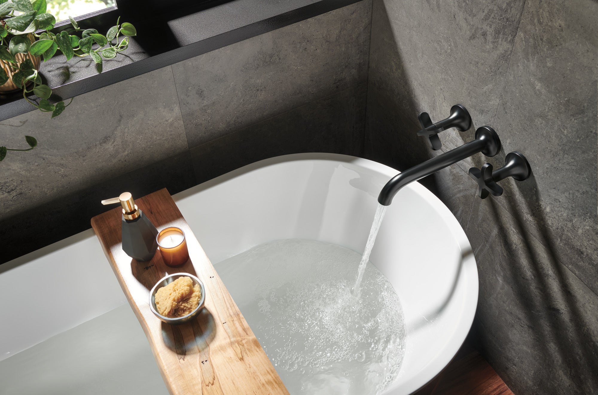 matte black tub filler