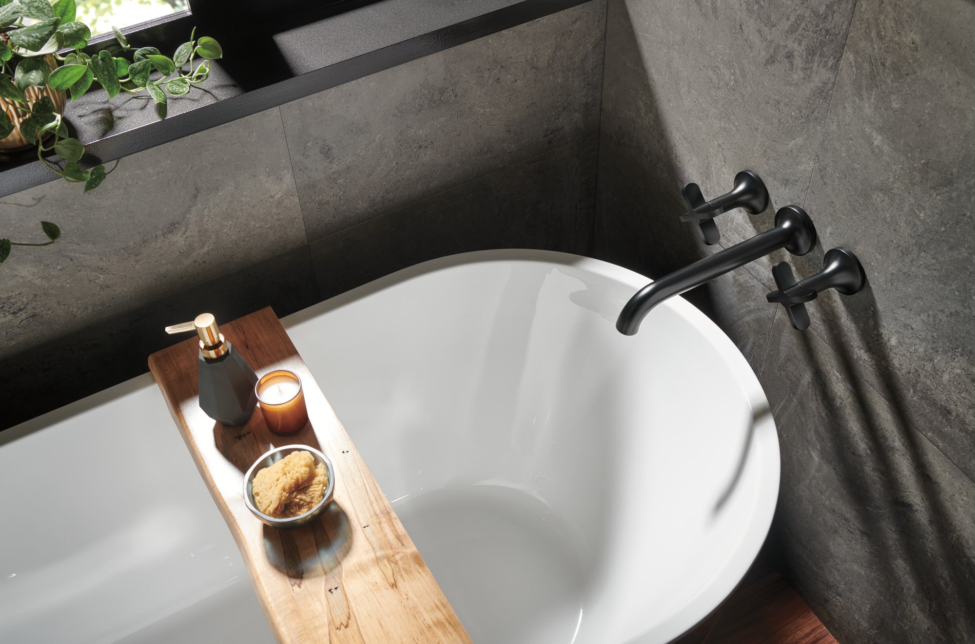 matte black tub filler