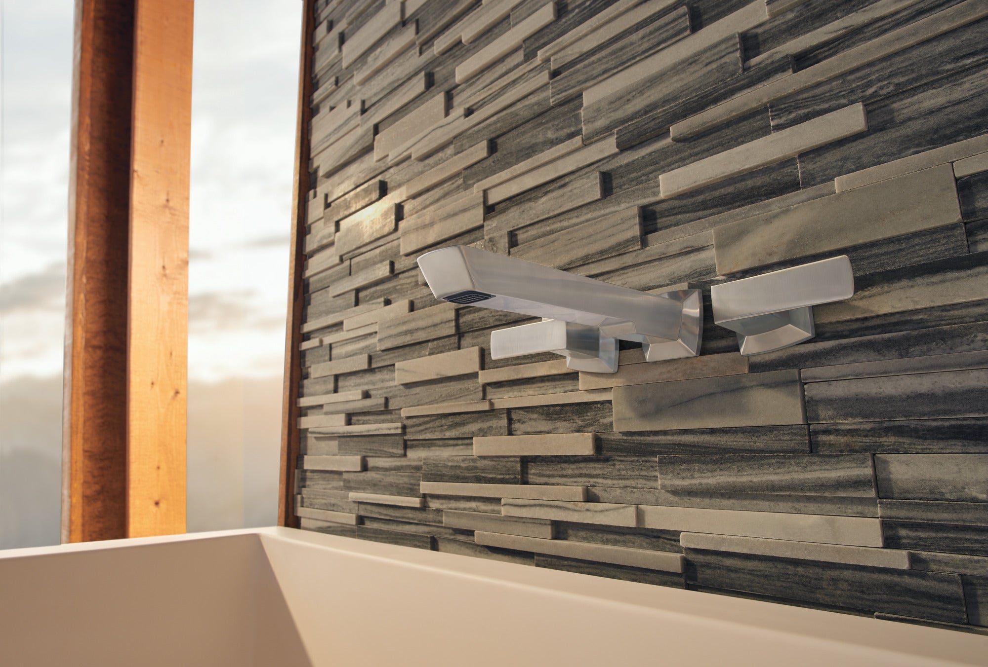 luxe nickel tub filler