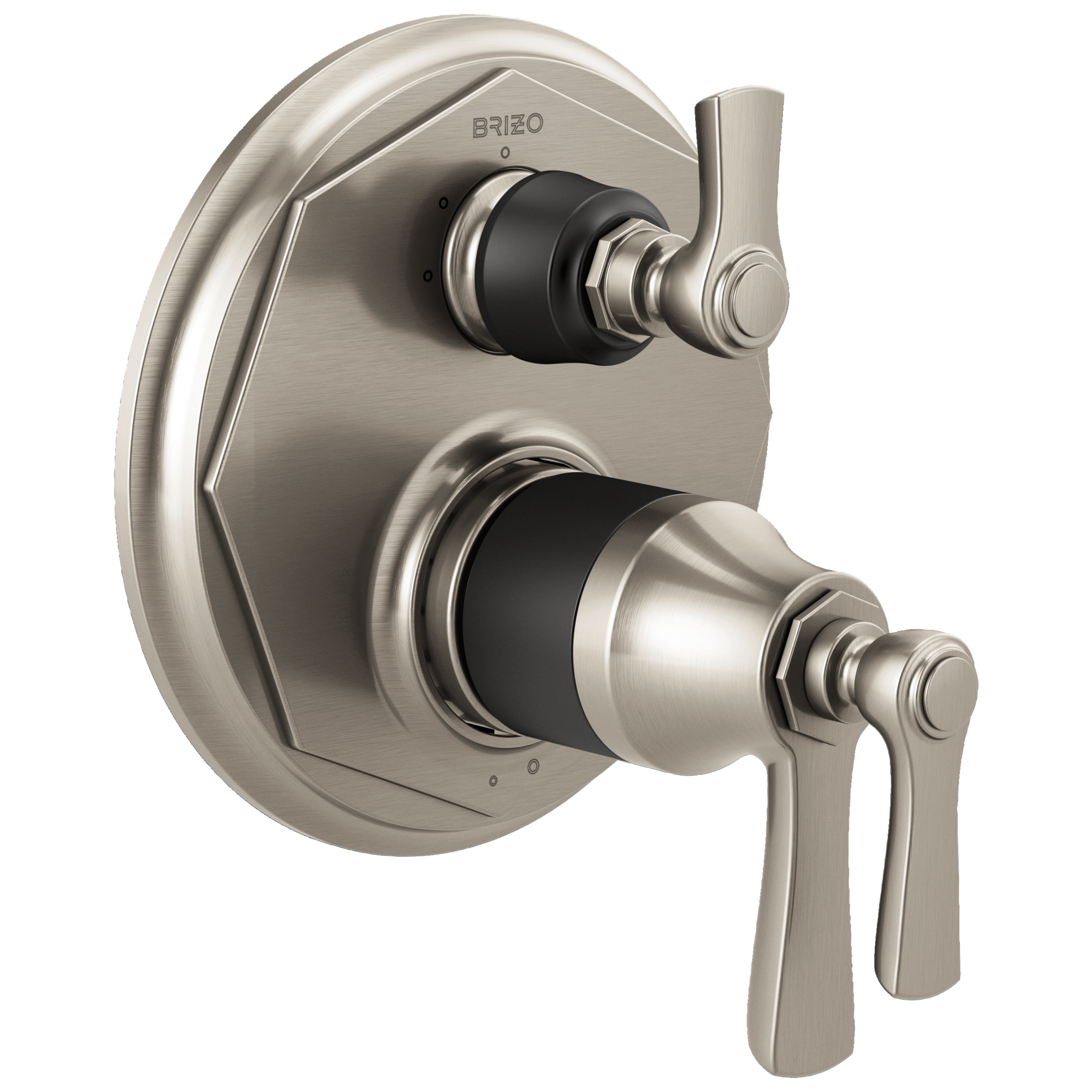 luxe nickel /matte black diverter trim