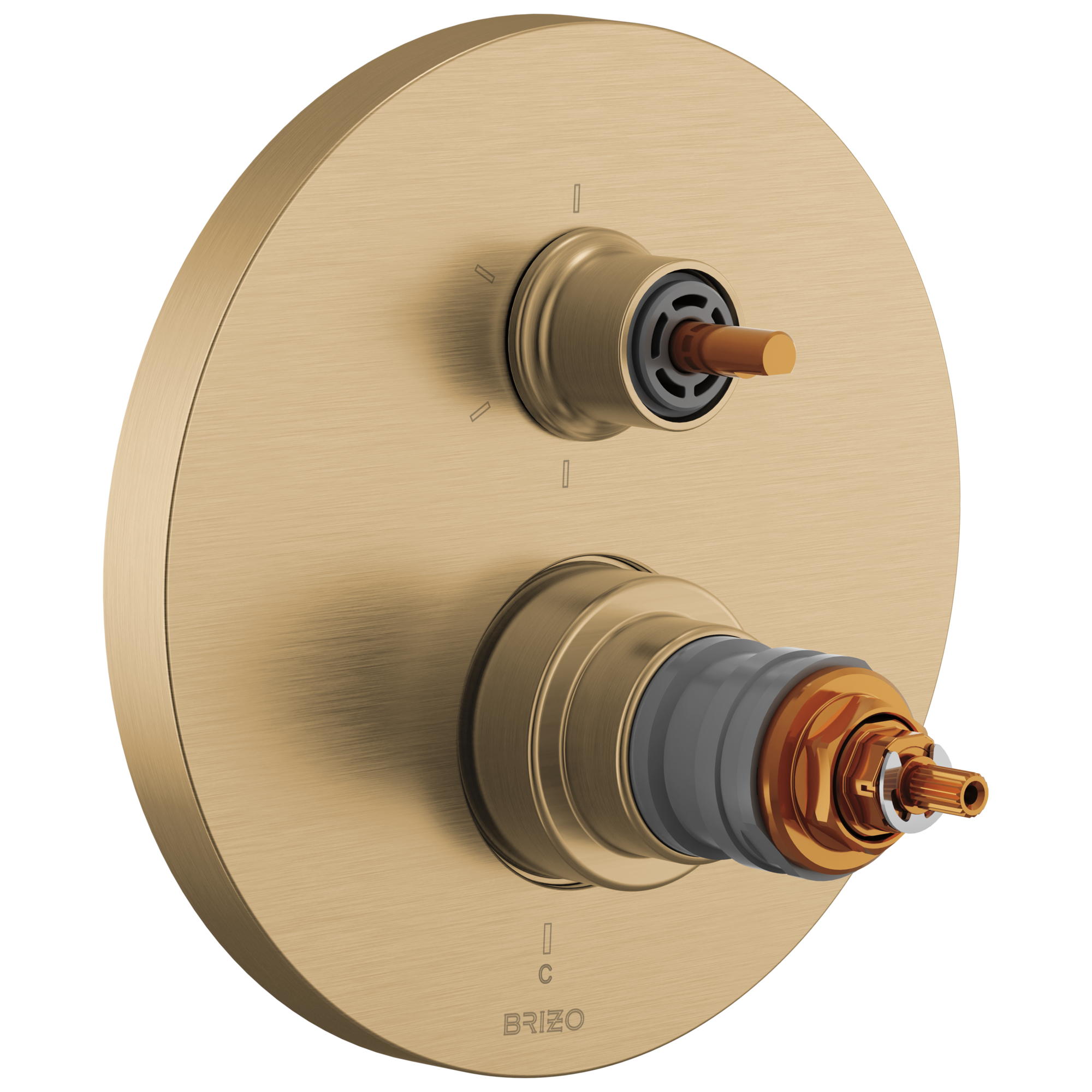 Brizo Roccesco TempAssure Thermostatic Valve with Integrated 6-Function Diverter Trim - Less Handles