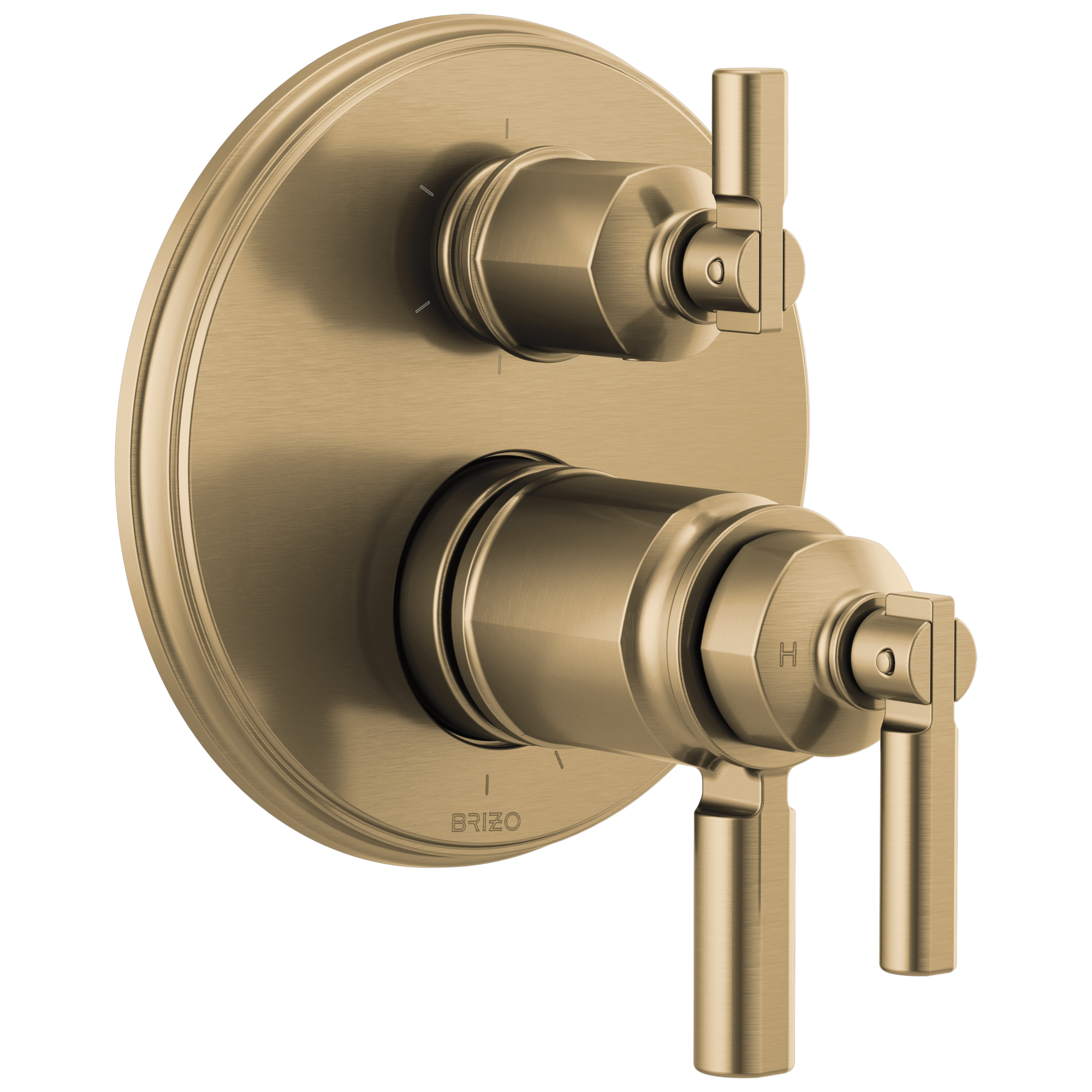 Brizo Invari Tempassure Thermostatic Valve With Integrated 6-Function Diverter Trim by Brizo