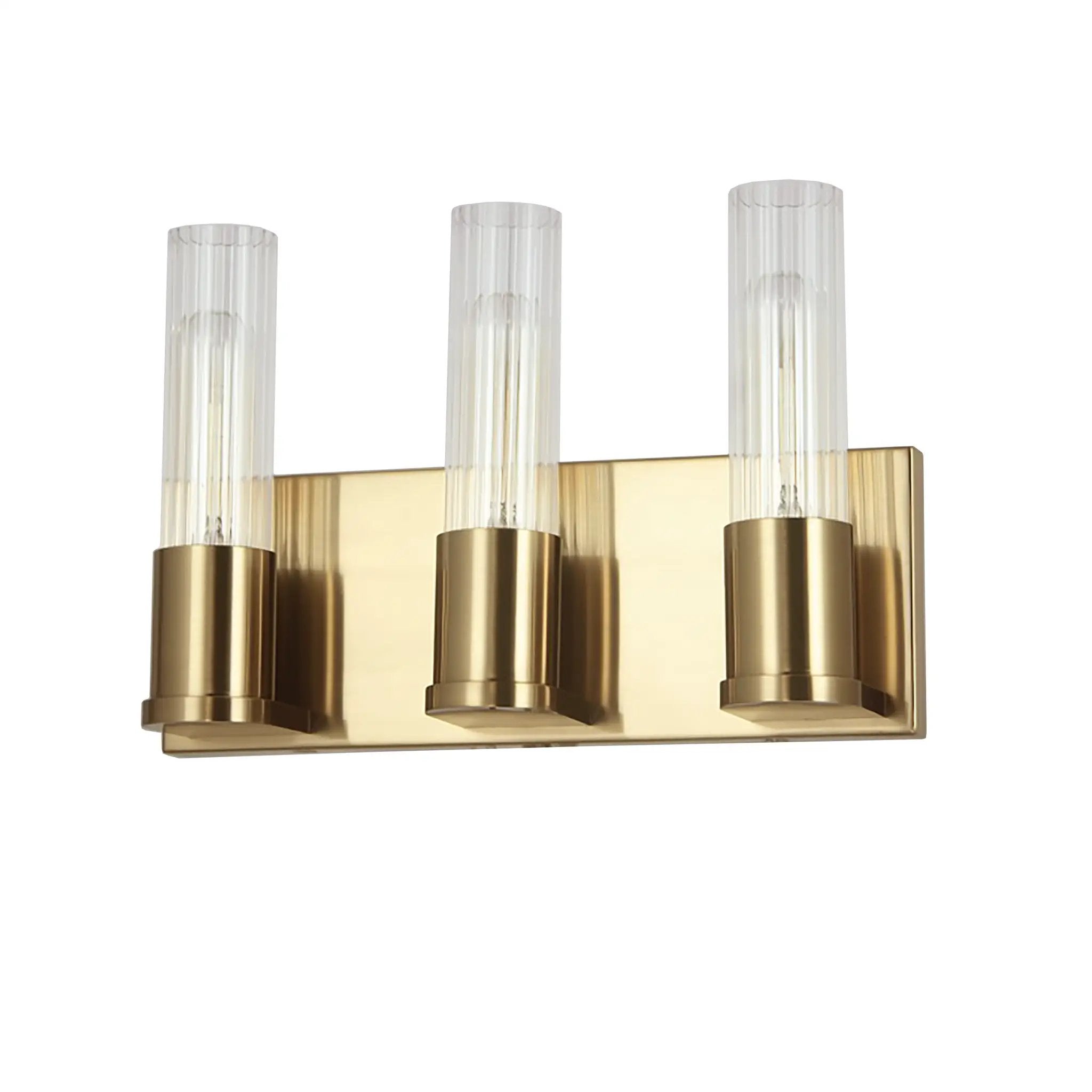 Dainolite 3 Light Incandescent Vanity with Clear Fluted Glass by Dainolite