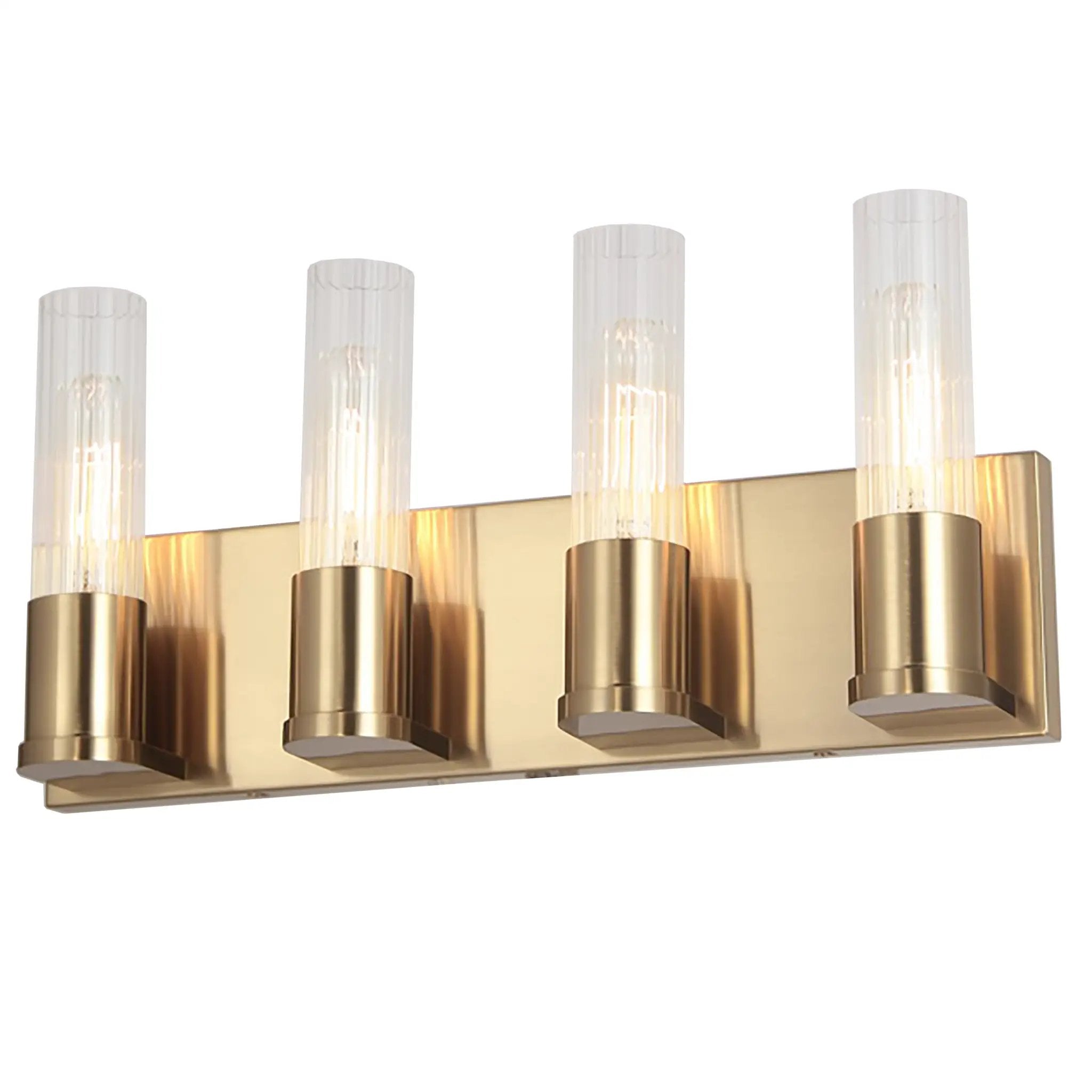 Dainolite 4 Light Incandescent Vanity with Clear Fluted Glass by Dainolite