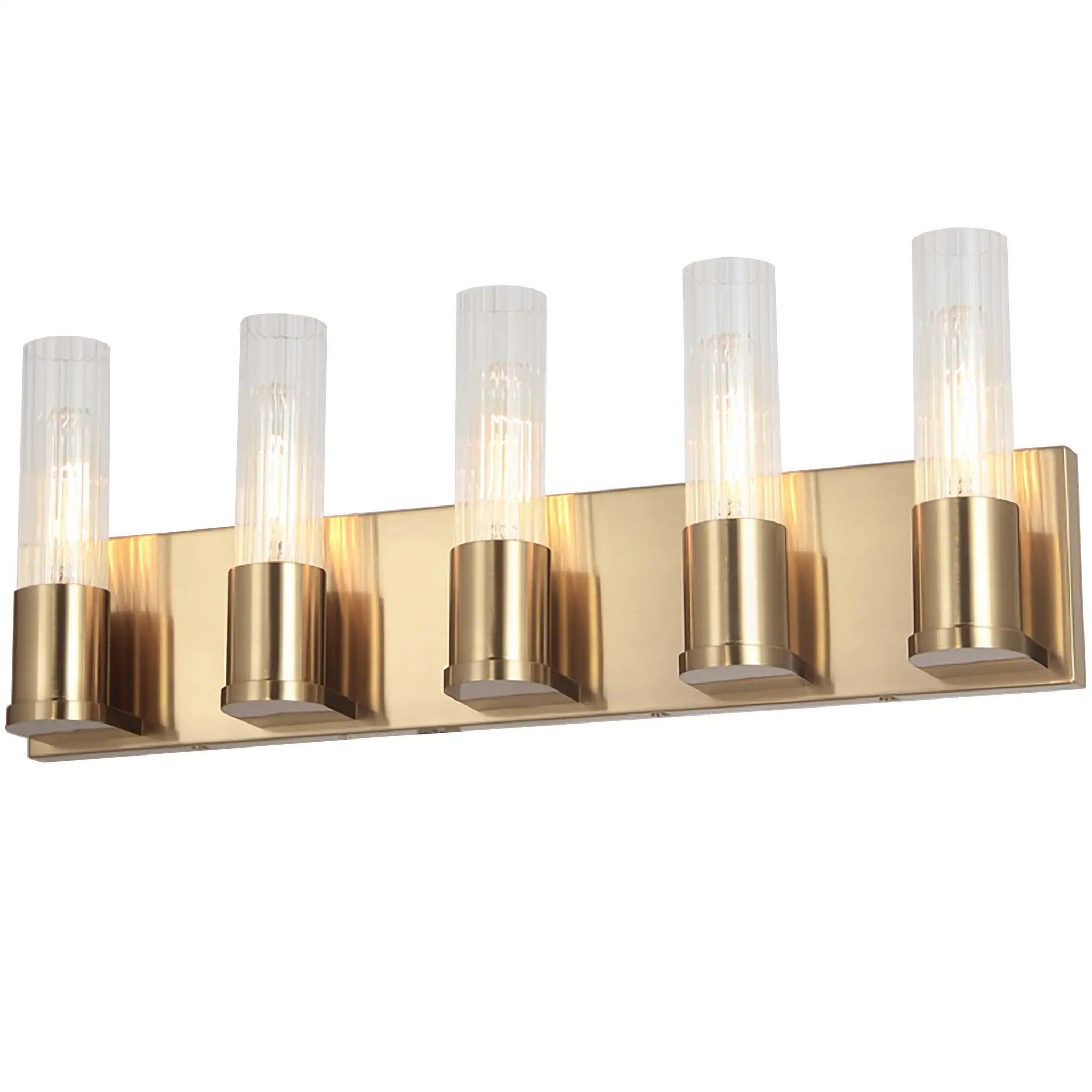 Dainolite 5 Light Incandescent Vanity with Clear Fluted Glass by Dainolite