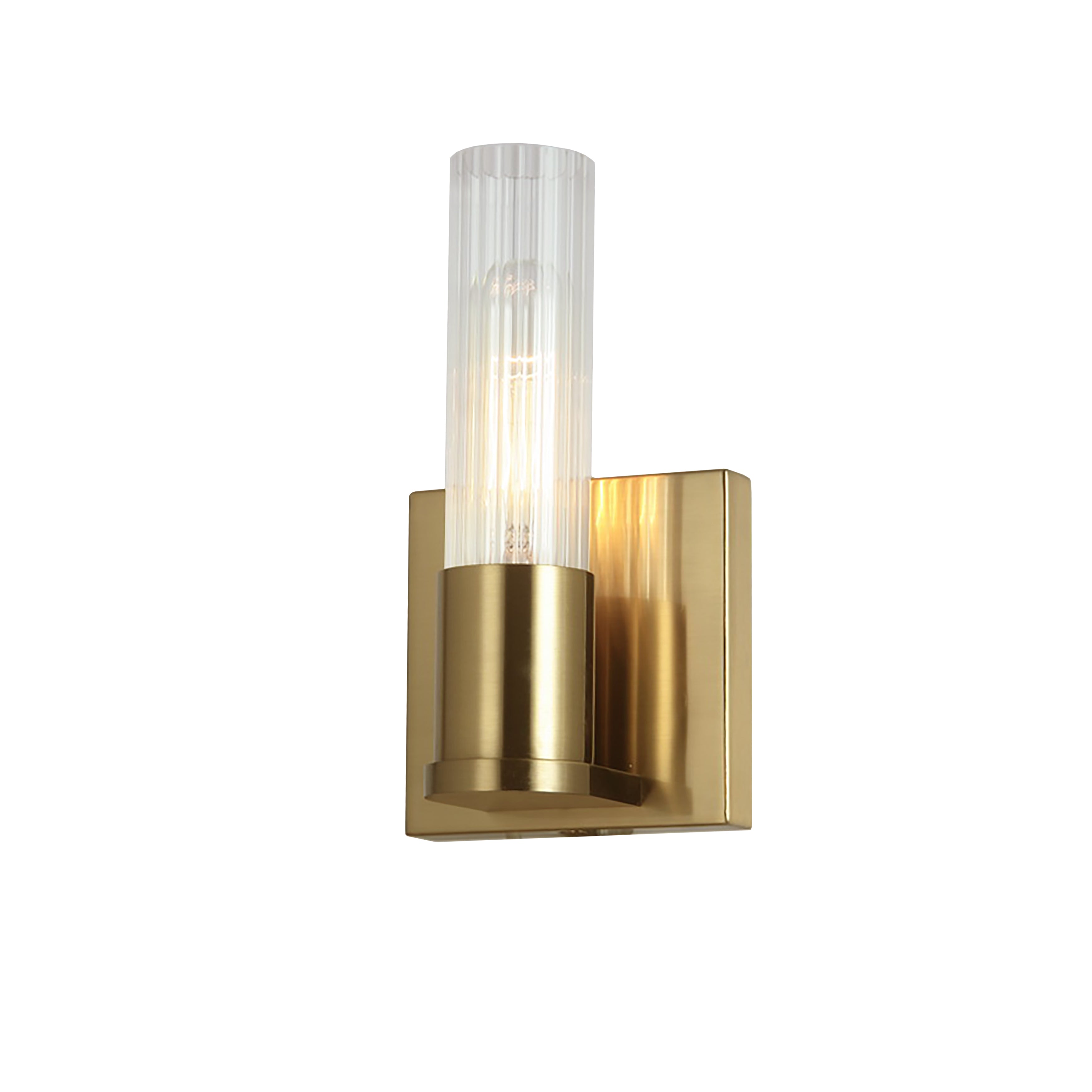 Dainolite 1 Light Incand Wall Sconce with Clear Fluted Glass