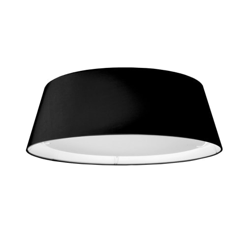 black and tapered drum shade flush mount