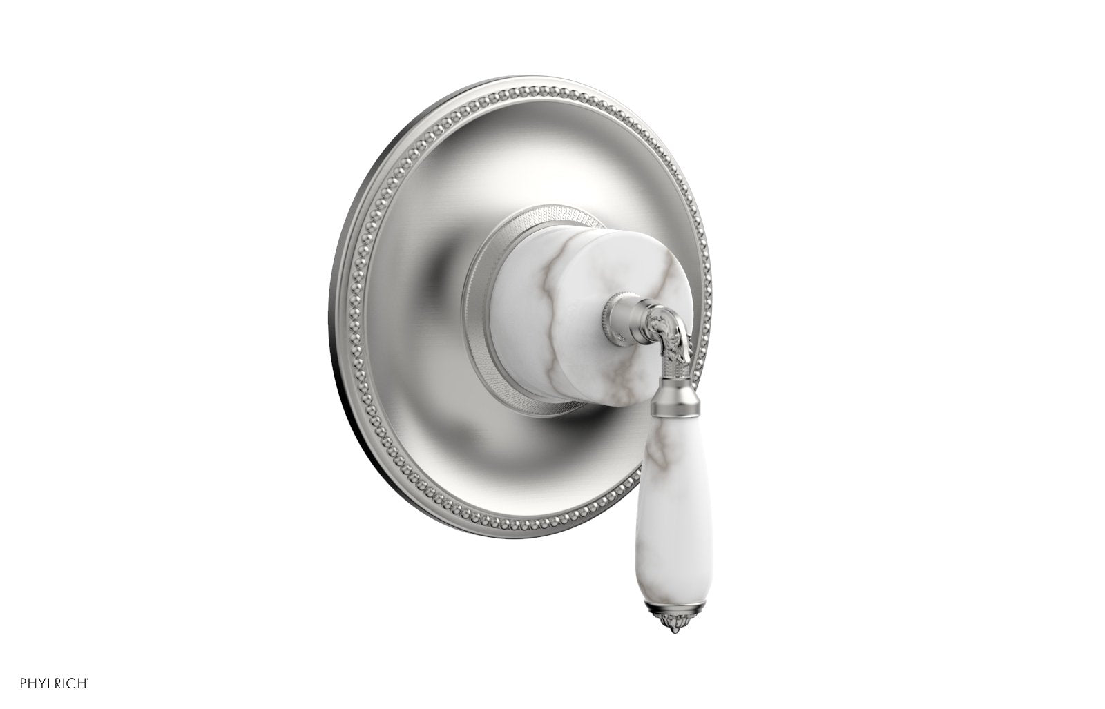 Phylrich VALENCIA Thermostatic Shower Trim, White Marble Lever Handle