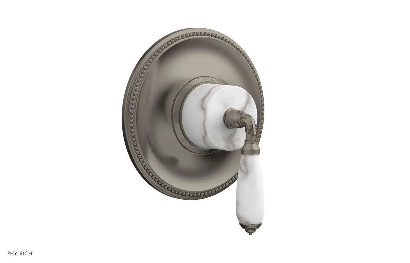 Phylrich VALENCIA Thermostatic Shower Trim, White Marble Lever Handle by Phylrich