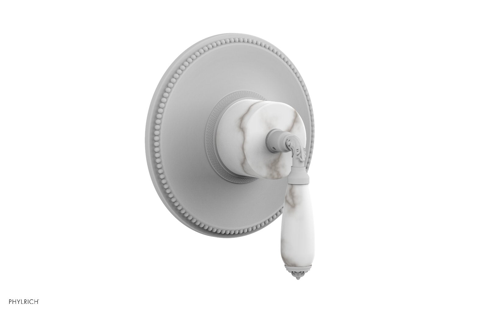 Phylrich VALENCIA Thermostatic Shower Trim, White Marble Lever Handle